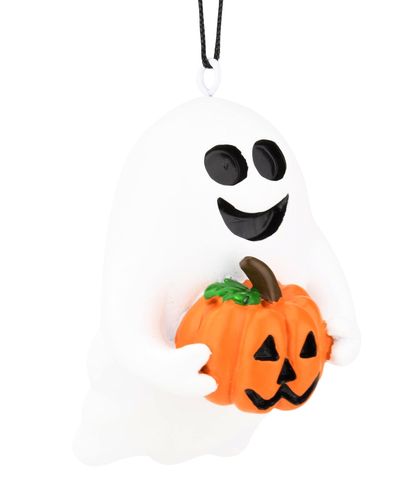 Cute Friendly Ghost with Pumpkin Halloween Ornament