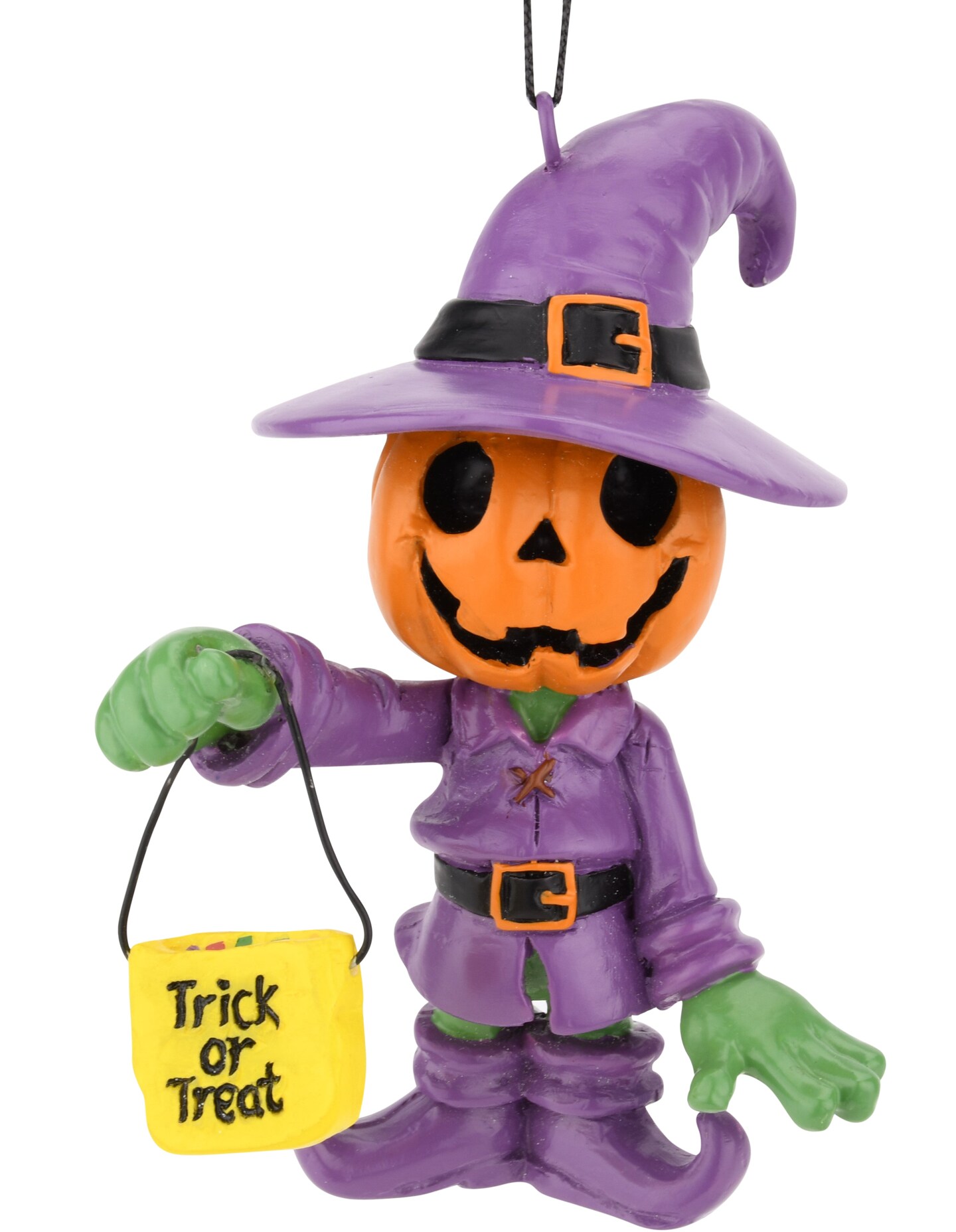 Trick or Treating Pumpkin Man Halloween Ornaments