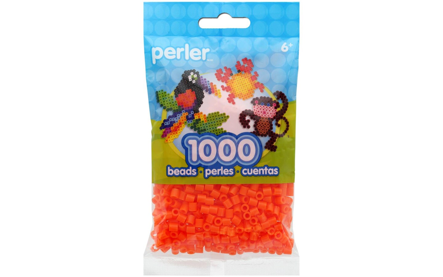 RED PERLER BEAD BAG 1000