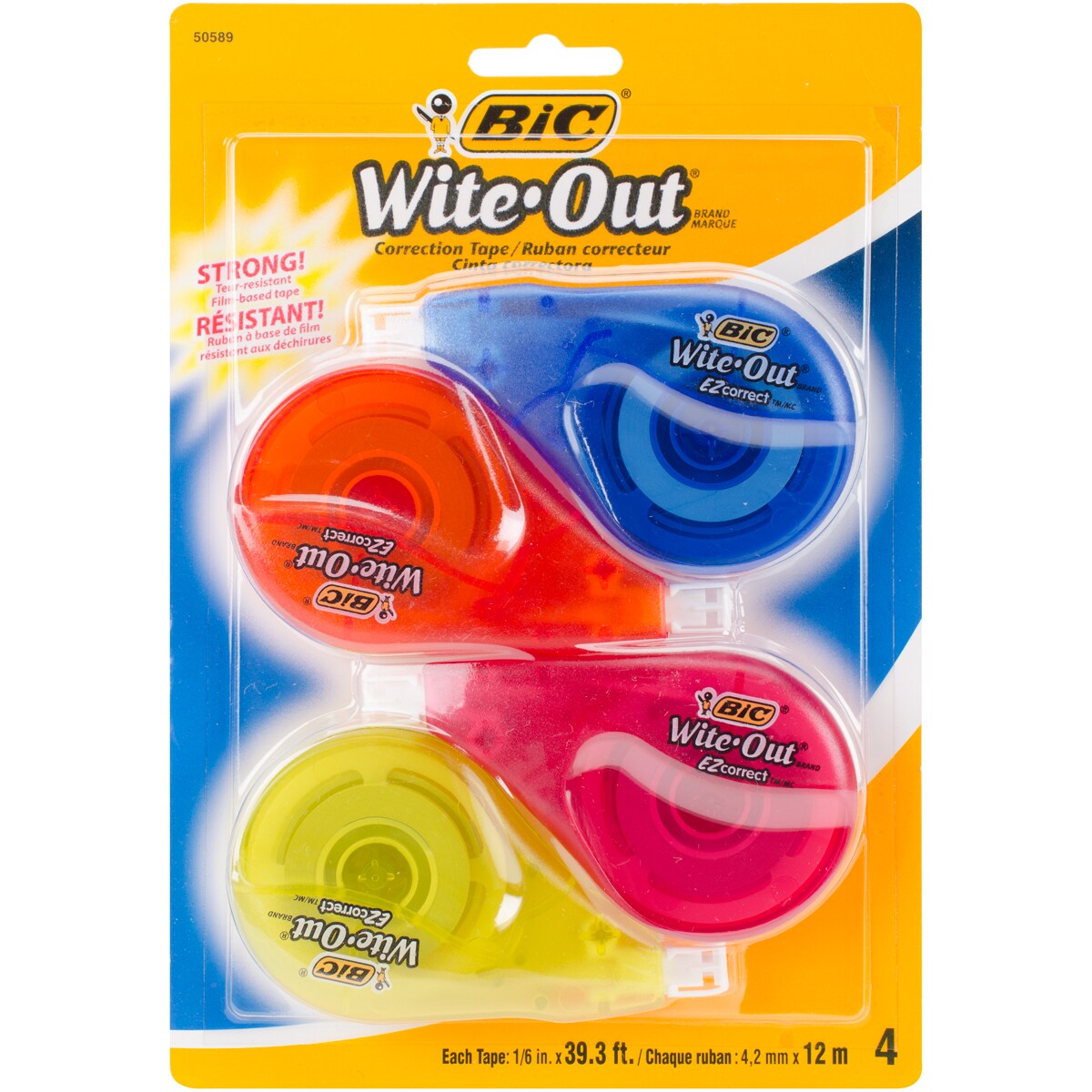 BIC Kugelschreiber Set – 4 Farben, Mittlere Spitze, Mit Wite Out Korrekturband & Mikrofasertuch