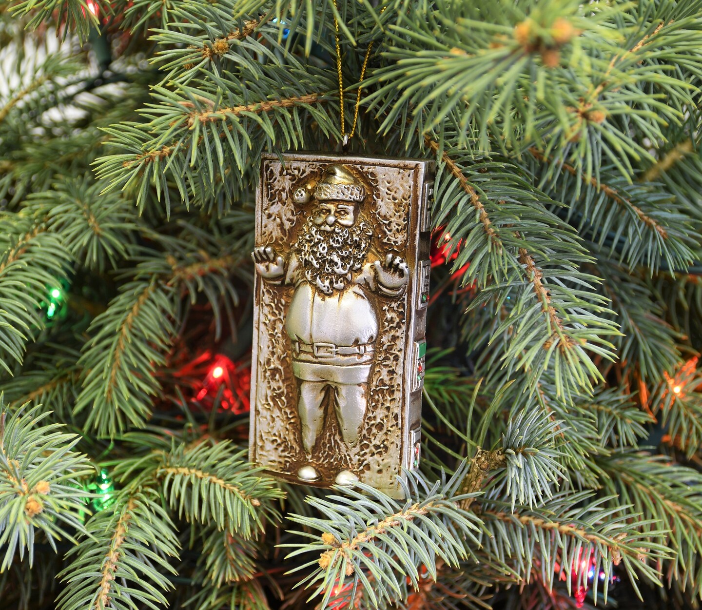 Tree Buddees Santa Frozen in Carbonite Funny Parody Christmas Ornament