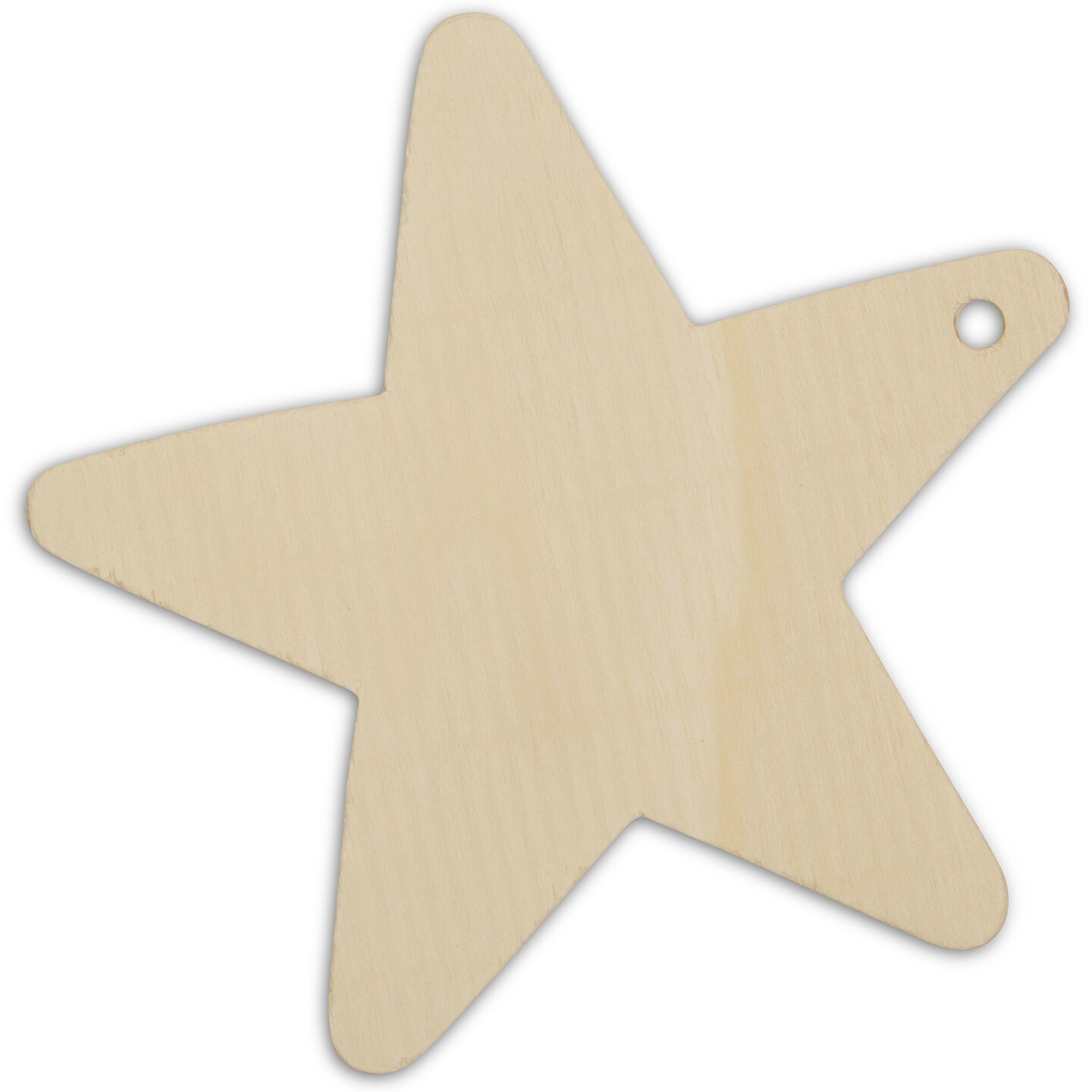 Wooden Star Christmas Tree Ornaments 4 inch, Unfinished, for Crafts|Woodpeckers