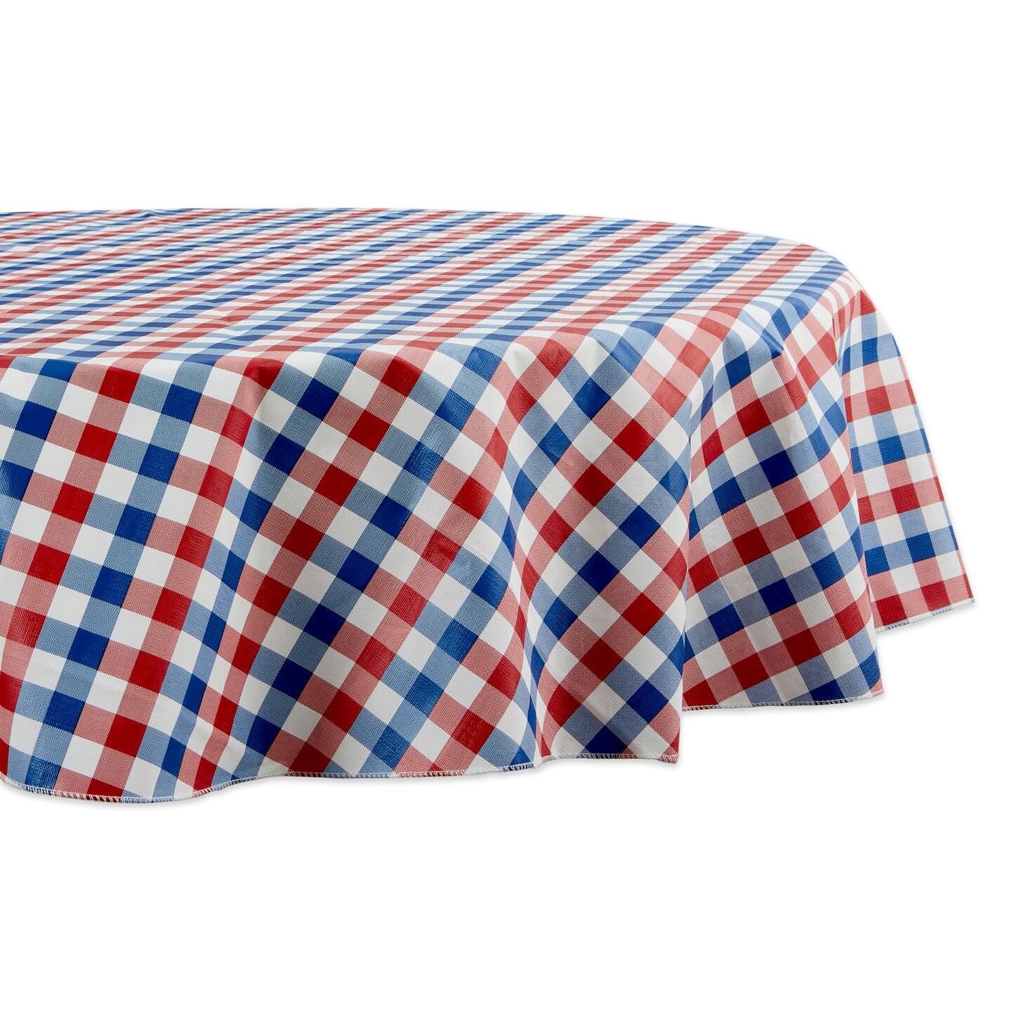 J&#x26;M Red, White And Blue Check Vinyl Tablecloth