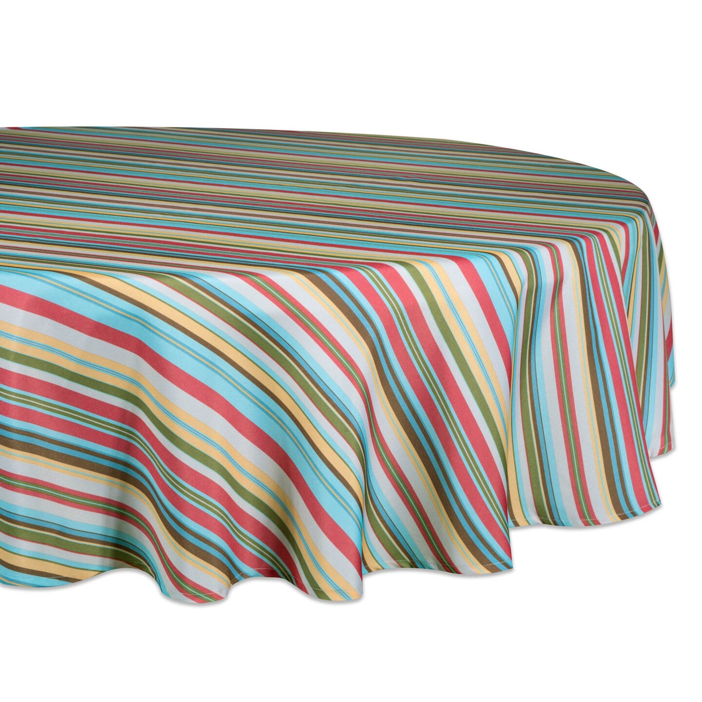 DII Summer Stripe Outdoor Tablecloth 60 Round
