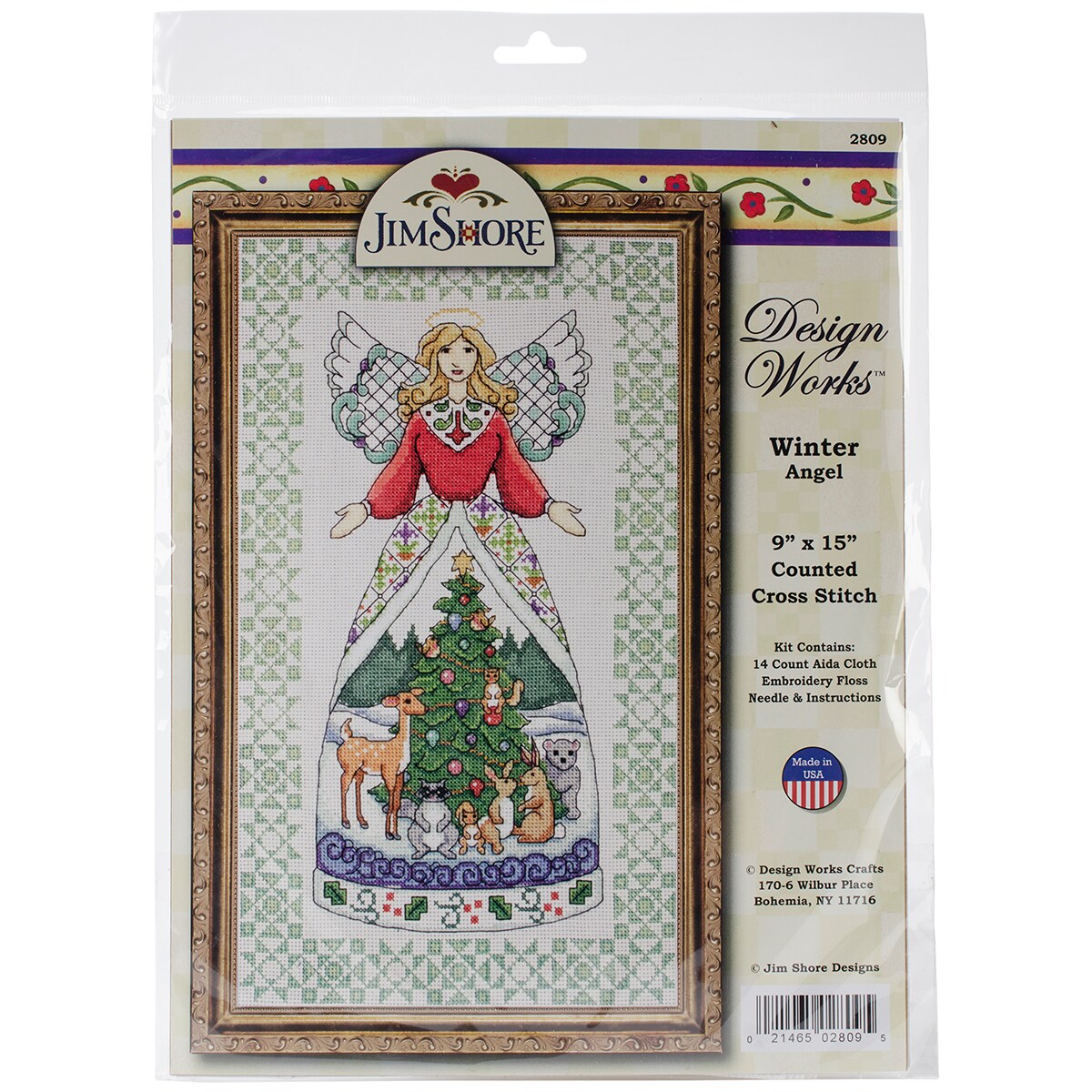 Design Works Counted Cross Stitch Kit 9"X15"Winter Angel by Jim Shore