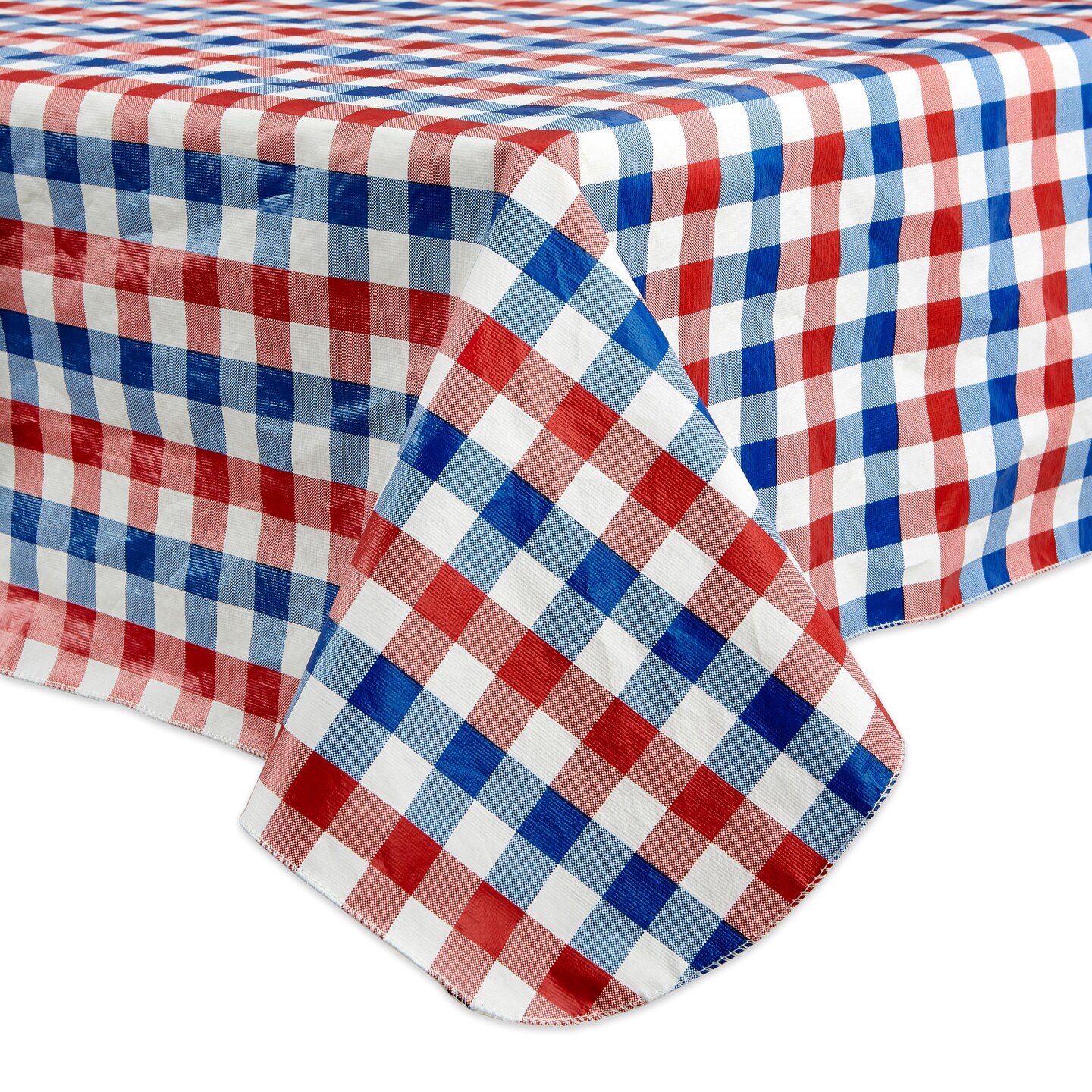 J&M Red, White and Blue Check Vinyl Tablecloth 60x102 Michaels