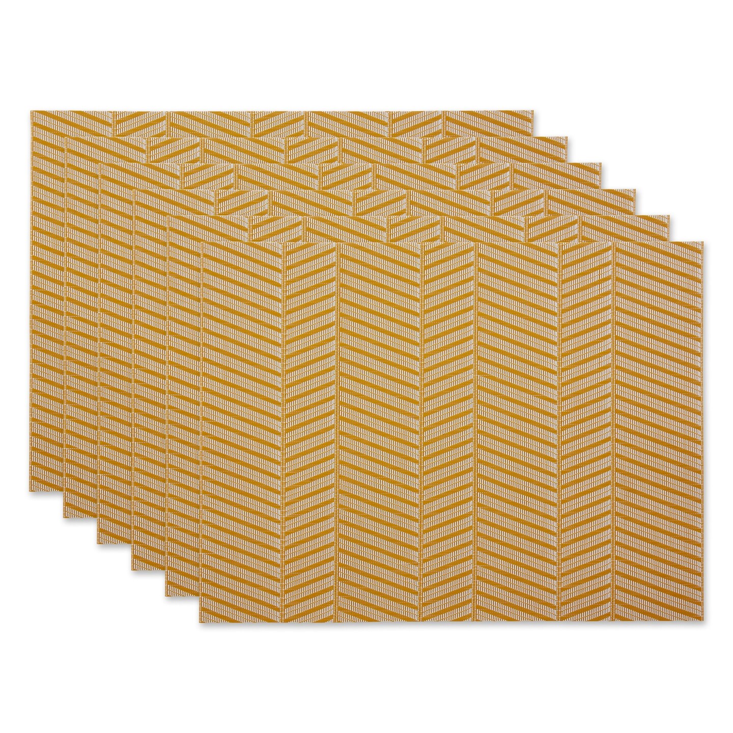 DII Honey Gold Textured Twill Weave Placemat 6 Piece