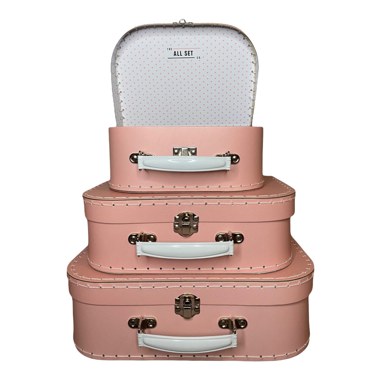 Pink Paperboard Suitcase Decorative Storage Box - Set of 3 or 1 Box of Specific Design