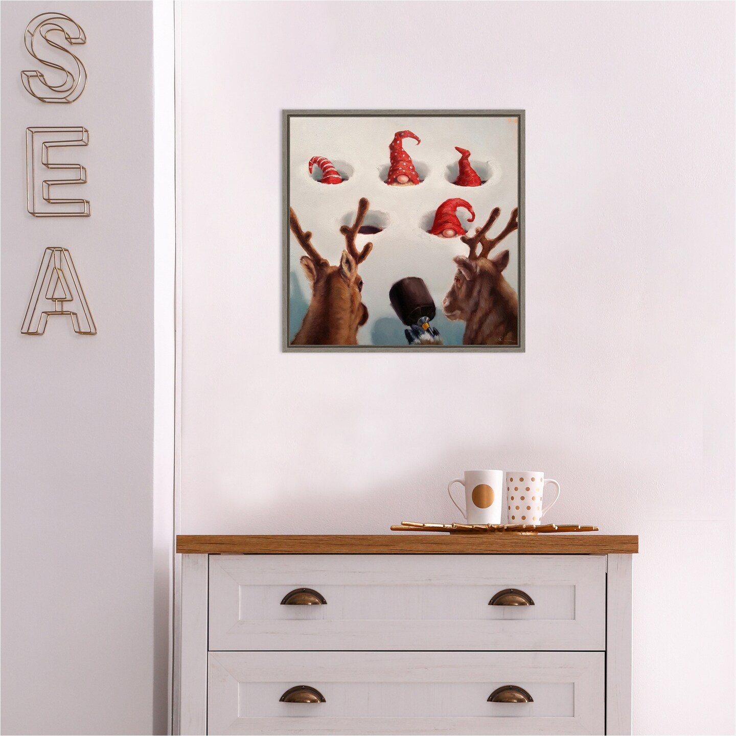 Whack-An-Elf Reindeer Games by Lucia Heffernan Canvas Wall Art Print ...