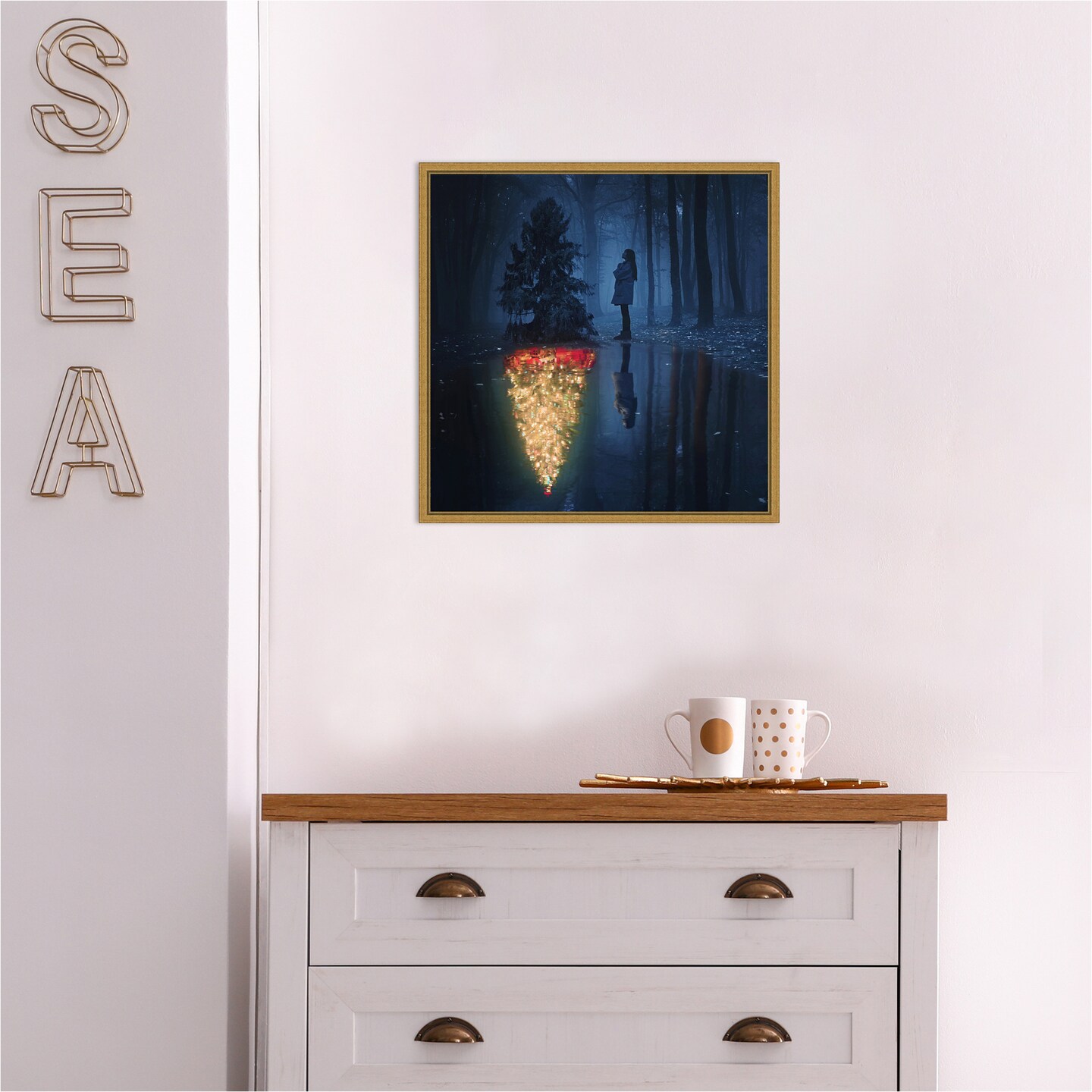 The Hope of Christmas (Tree) by Terry F Canvas Wall Art Print Framed