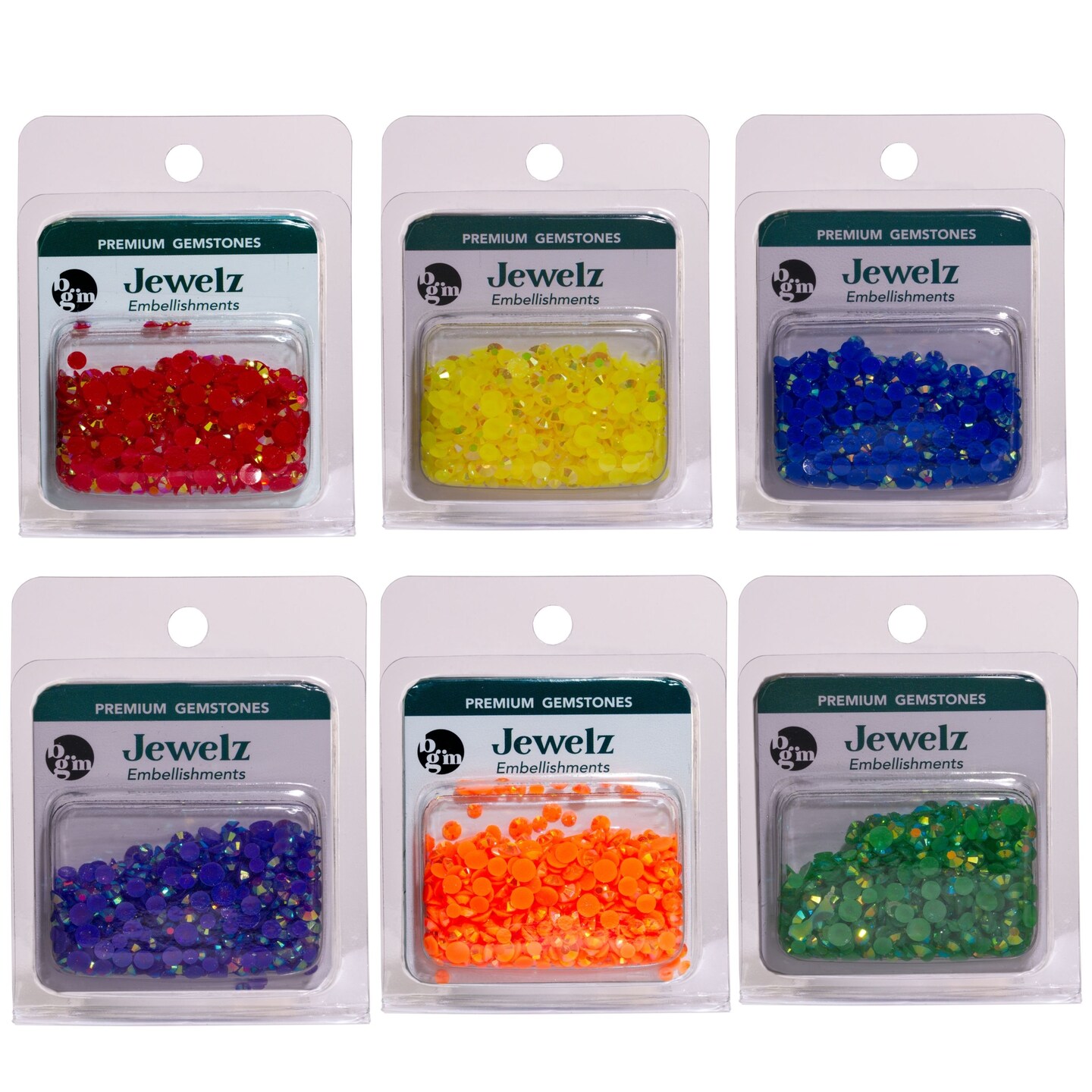 Buttons Galore and More Flat Back Jewelz Bundle for Crafts in Bright Iridescent Colors - Over 4000 Gems