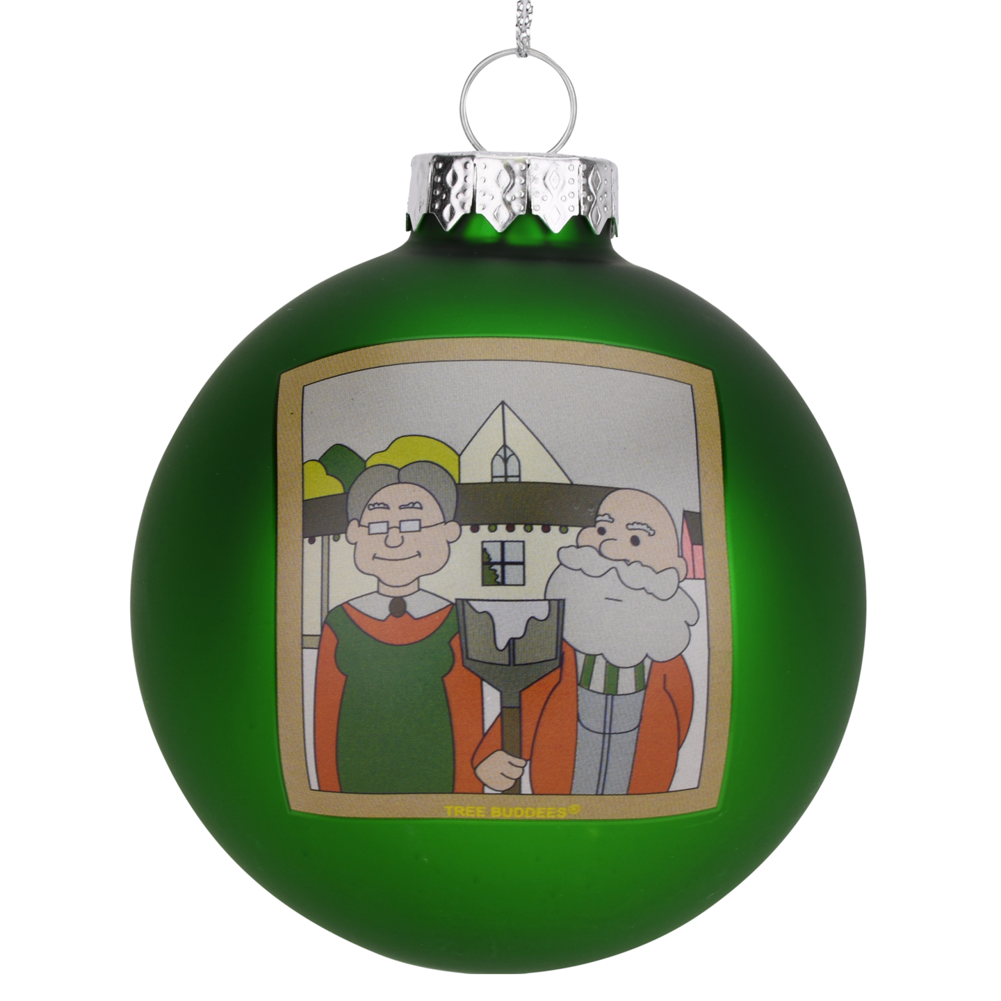 American Xmas Painting Glass Christmas Ornament