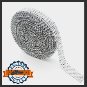 Rhinestone Bling Roll - 5 Yards - Silver