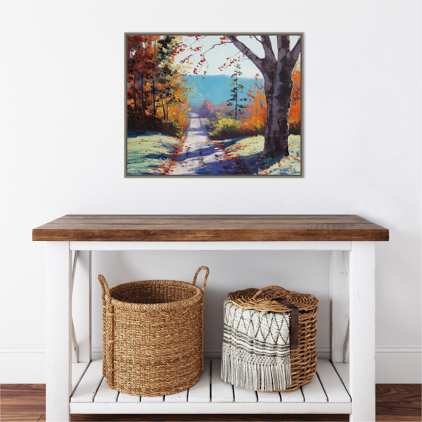 Autumn Delight by Graham Gercken 28-in. W x 23-in. H. Canvas Wall Art Print Framed in Grey