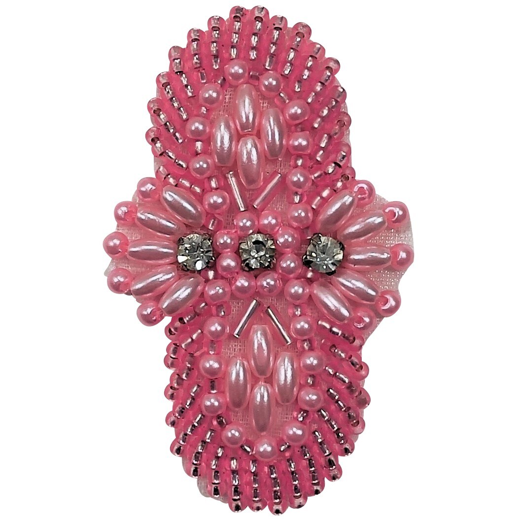 Rhinestone Beaded Medallion Applique/Patch Pack of 2