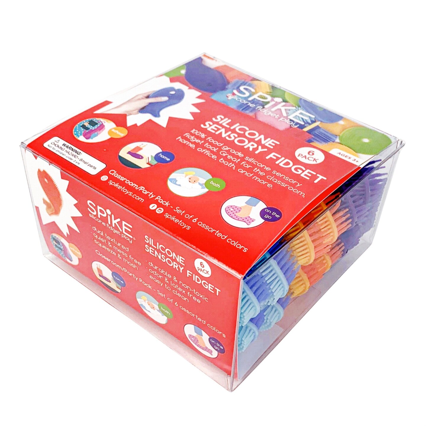 SPIKE Sensory Fish Scrubs, Set of 6, Assorted Colors Tools