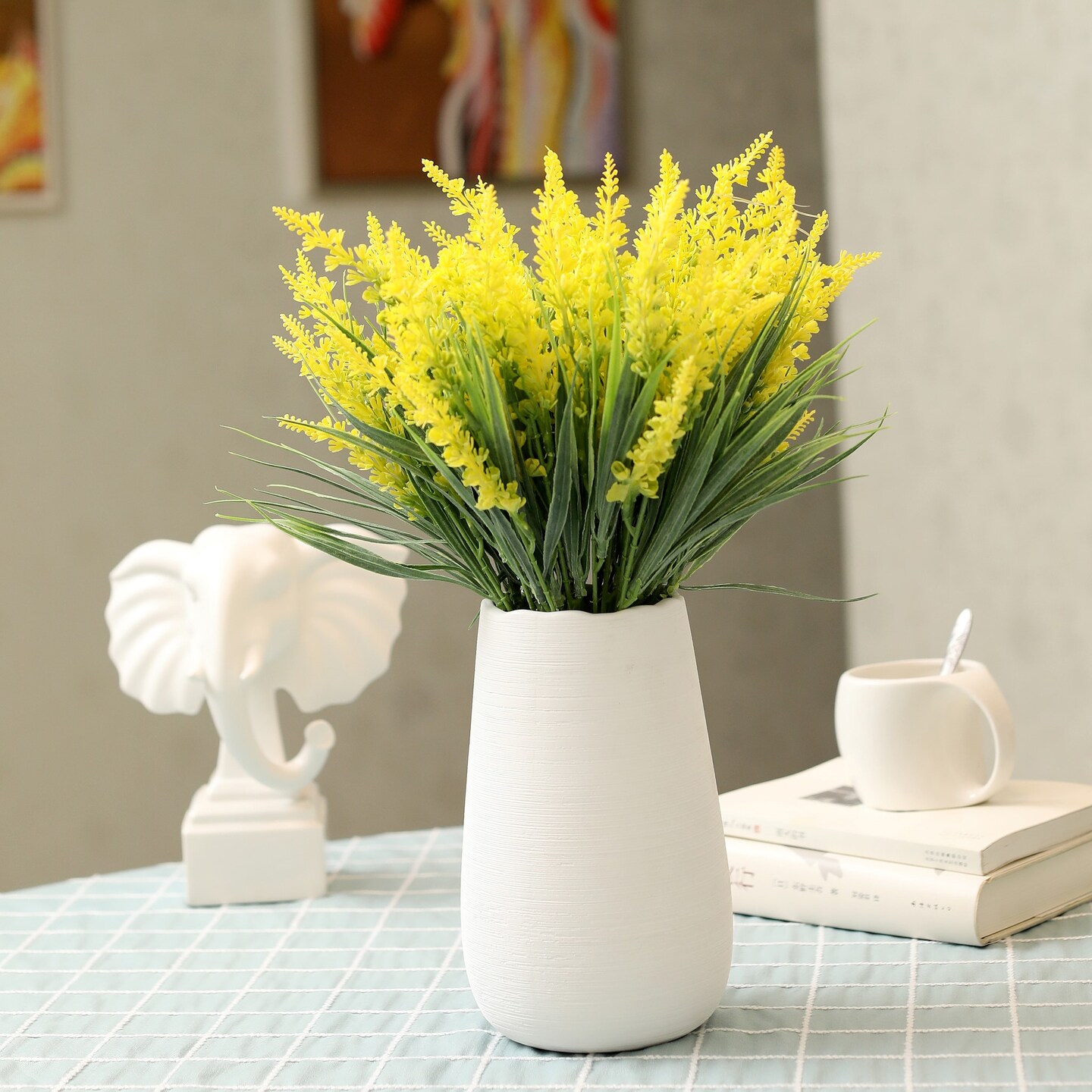 Grand Verde Artificial Lavender Flowers Real-Touch Plants Plastic Greenery Faux Shrubs for Rustic Farmhouse Decor, 10pcs Pack