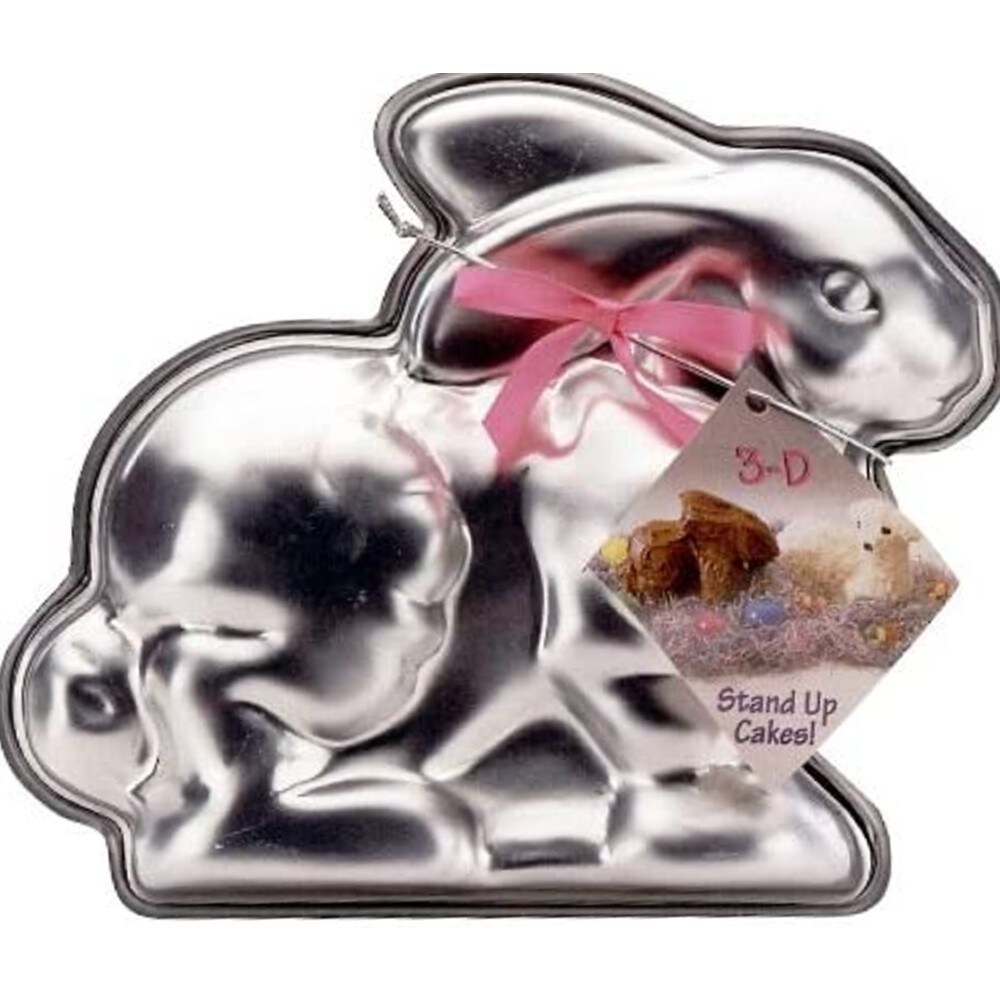 Nordic Ware Bakeware Bunny Shaped Cake Pan 3D Aluminum 2 Piece
