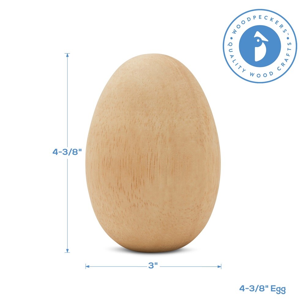Unfinished Wood Easter Craft Fake Eggs 2-inch, Pack of 100 Flat Bottom  Wooden Eggs for Crafts and Easter Egg Ornaments, by Woodpeckers