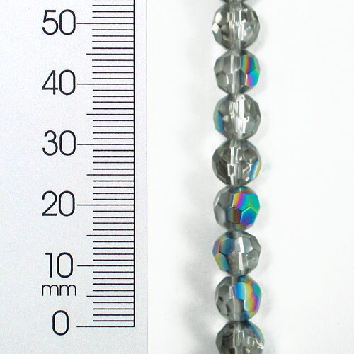 6mm x 6mm Faceted Glass Bead Strand 8 in