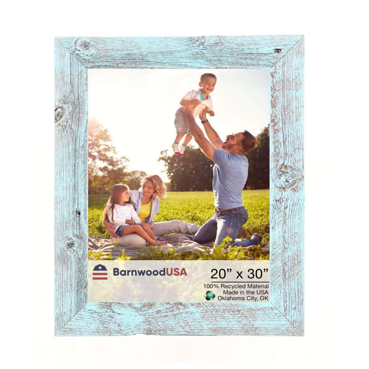 Rustic Farmhouse 20 in. x 30 in. Reclaimed Wood Picture Frame