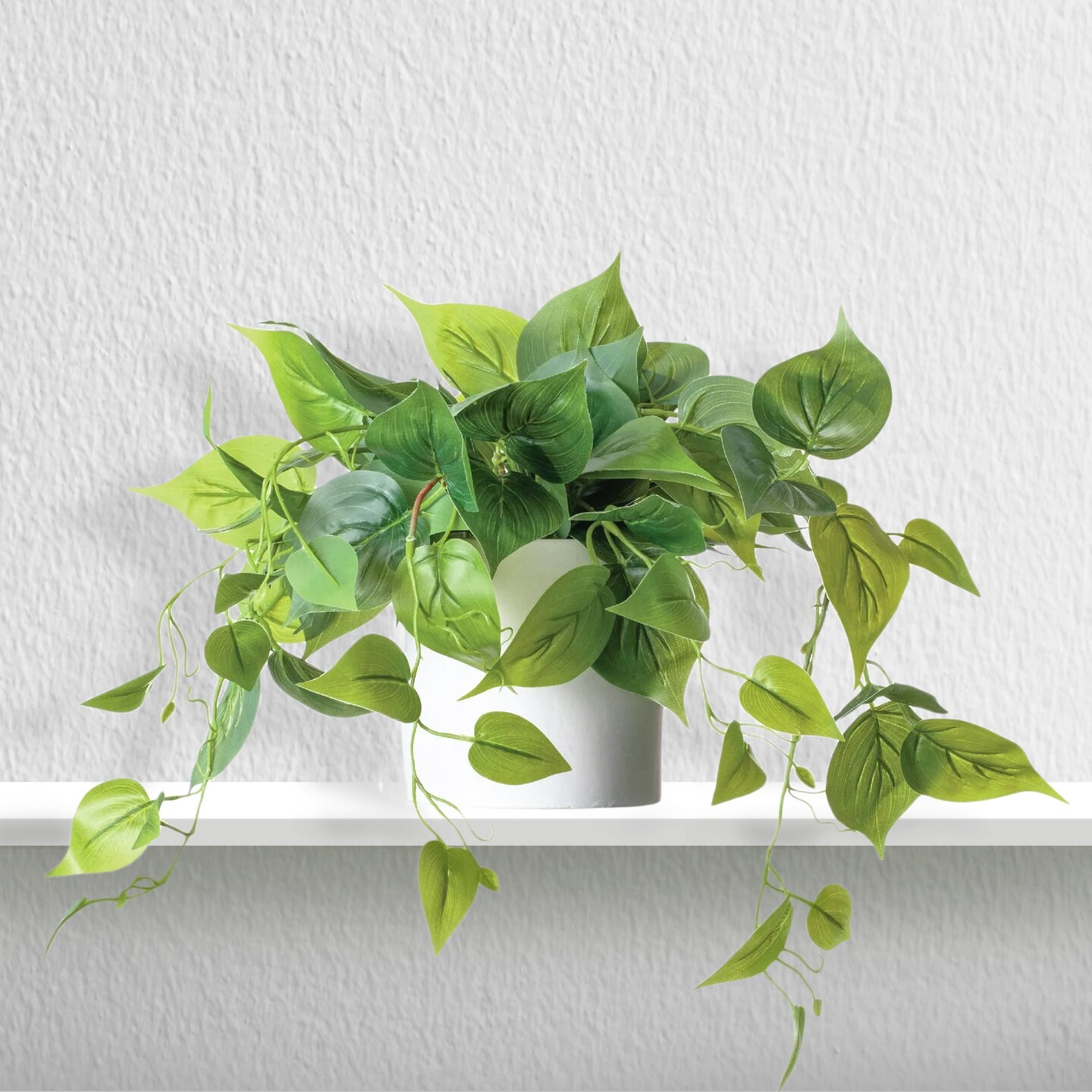 Faux Artificial Ivy Foliage Plant in White Ceramic Pot (2 Pack)