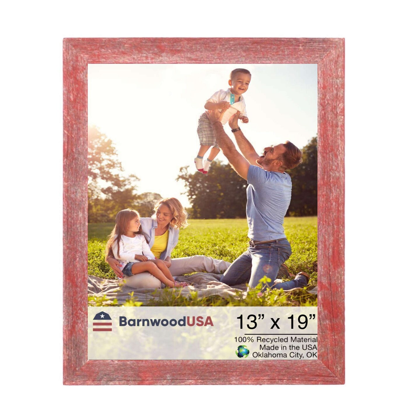 Rustic Farmhouse 13 in. x 19 in. Reclaimed Wood Picture Frame