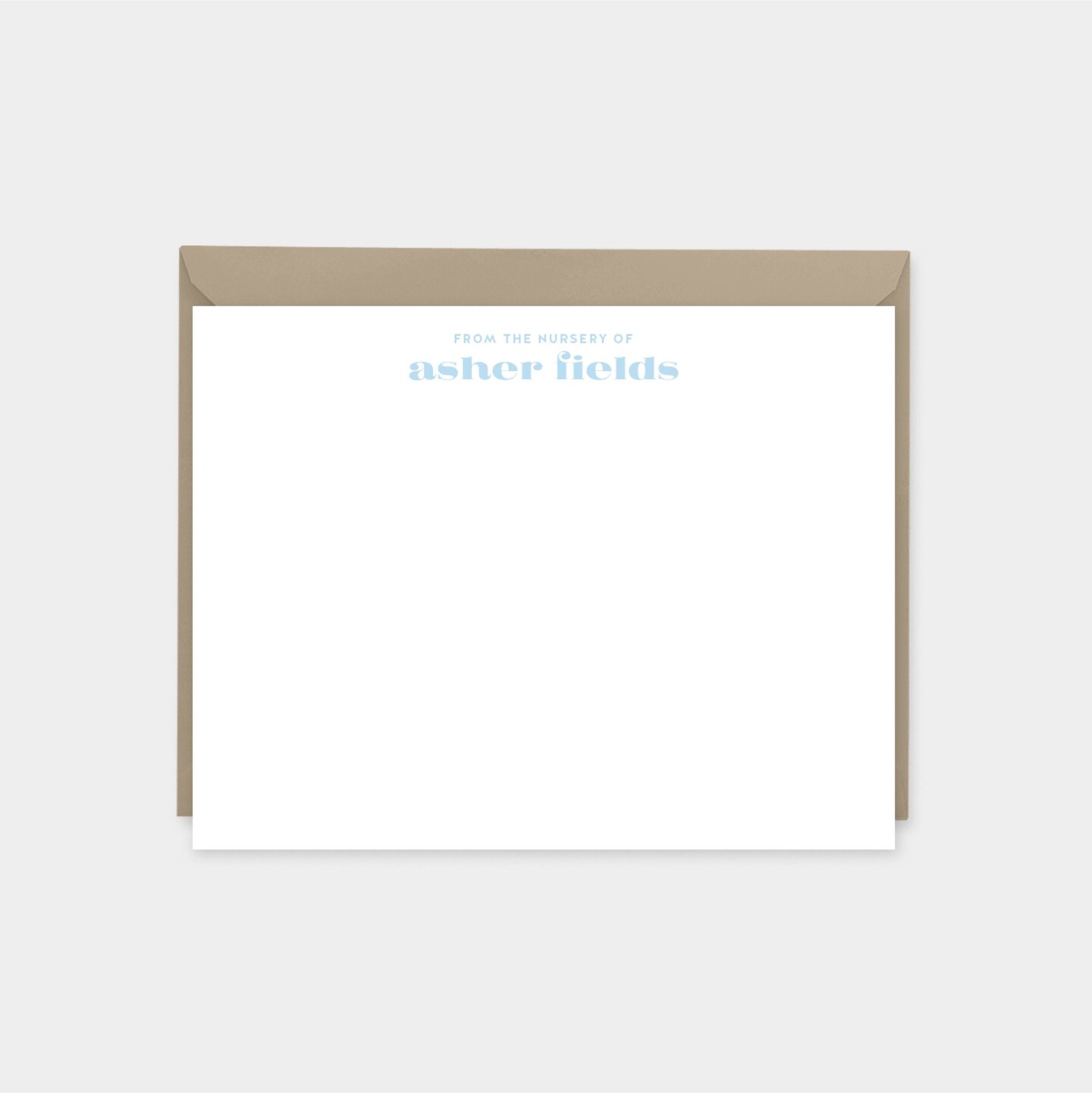 Blue Personalized Note Cards, Stylish Custom Notes, New Baby Note Cards