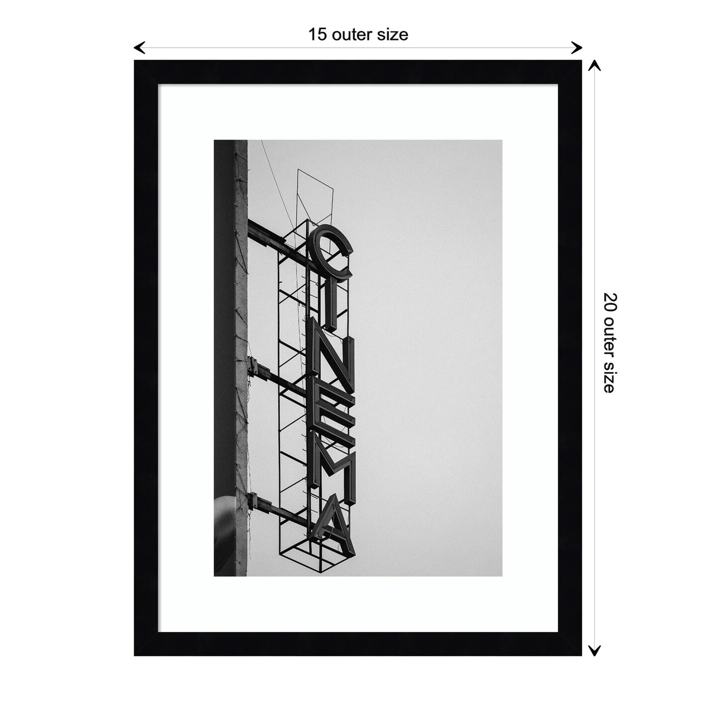 Cinema Marquee Sign by Design Fabrikken Wood Framed Wall Art Print
