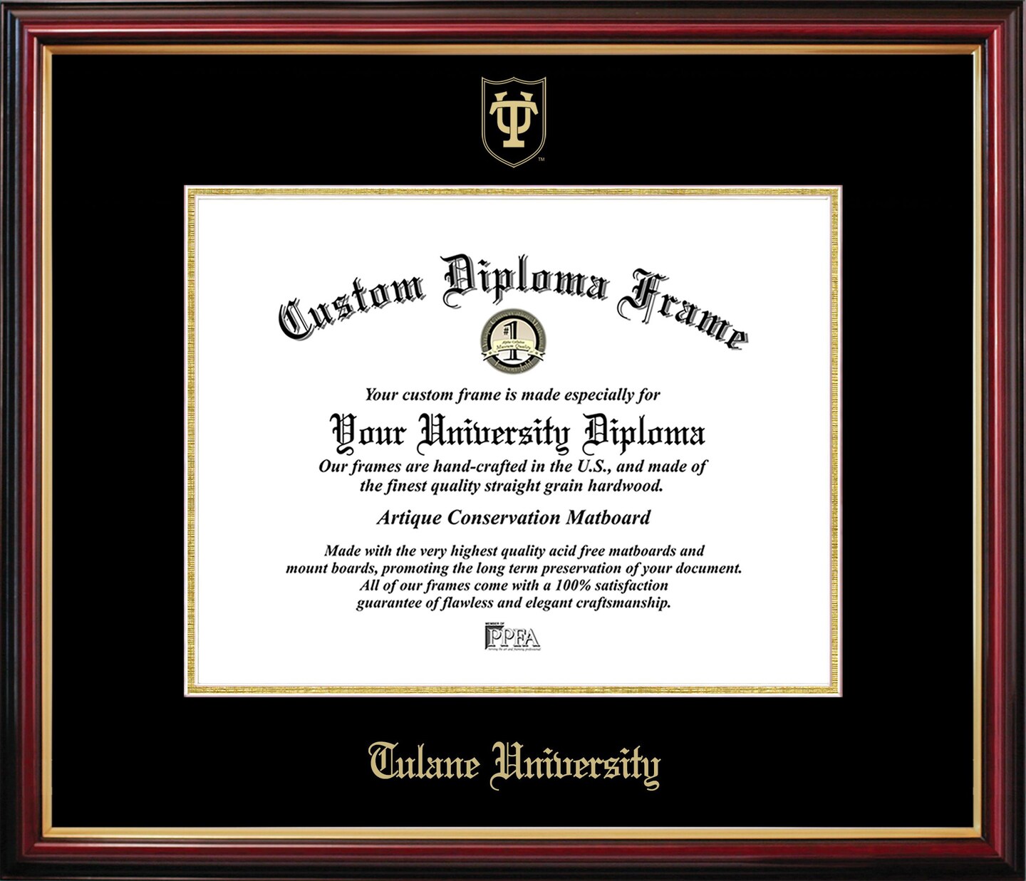 Tulane University Petite Diploma Frame