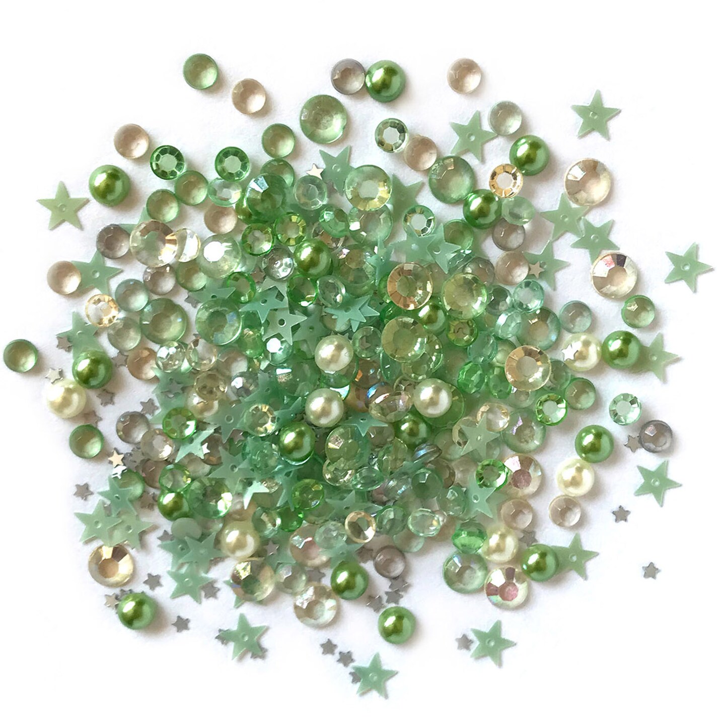 Buttons Galore Sparkletz&#xAE; Embellishments Bundle Iridescent Diamonds, Half Pearls, Sequins &#x26; Seed Beads- Christmas 50 Grams