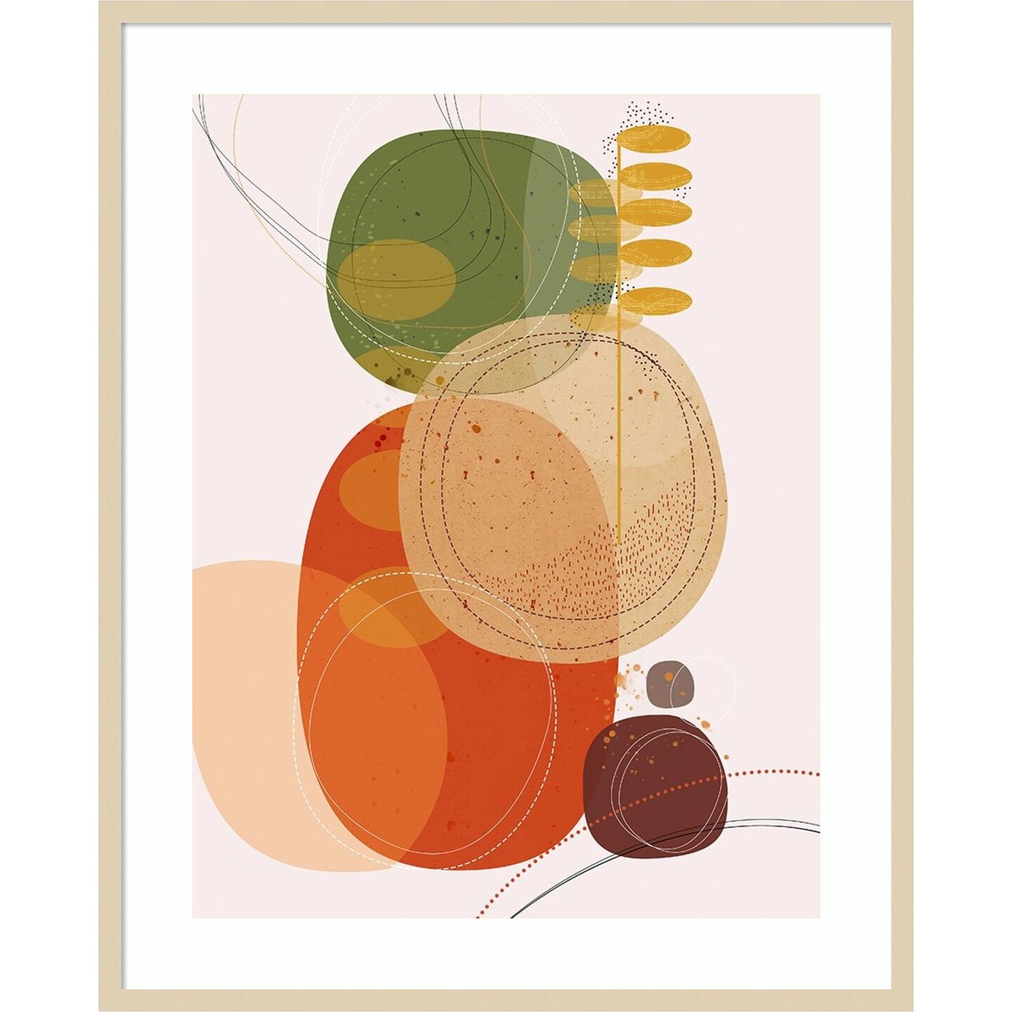 Autumn Sunset by Ishita Banerjee Wood Framed Wall Art Print 33 in. W x 41 in. H