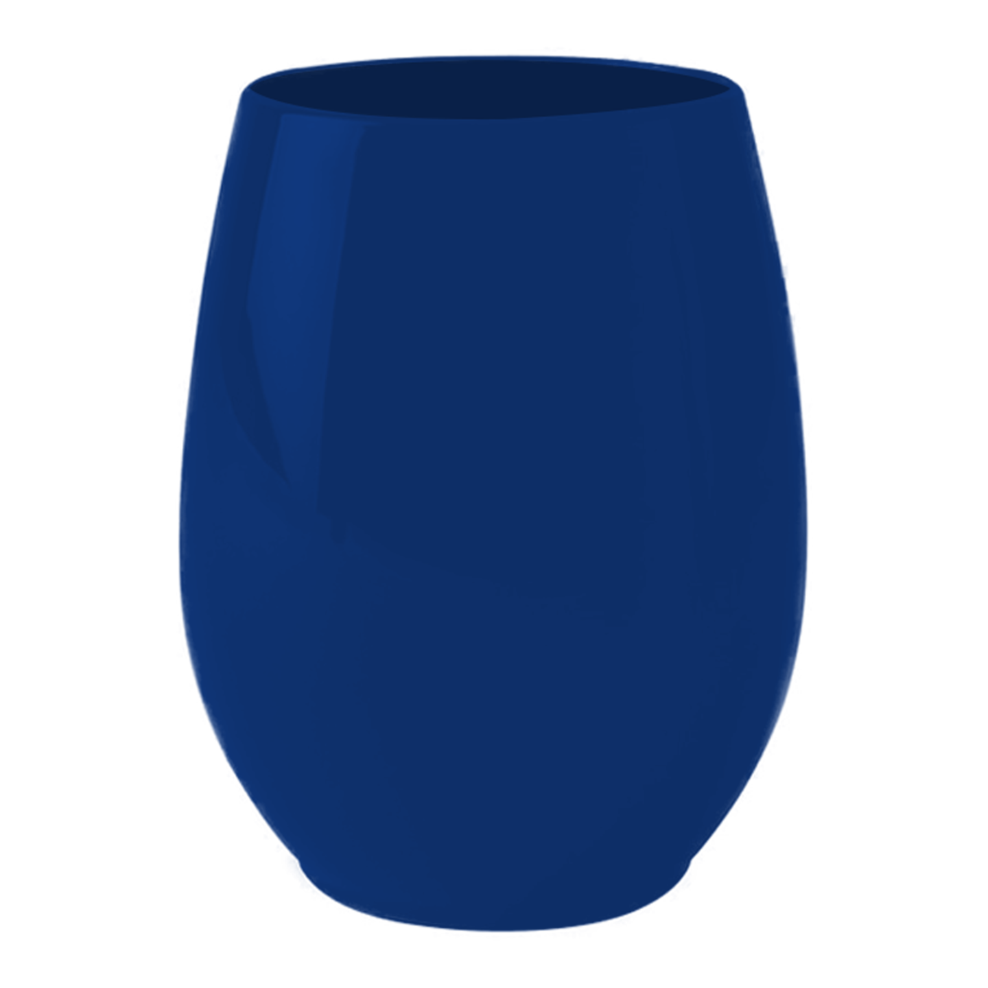Solid Navy Elegant Stemless Plastic Wine Glasses 12 Ounce (64 Glasses