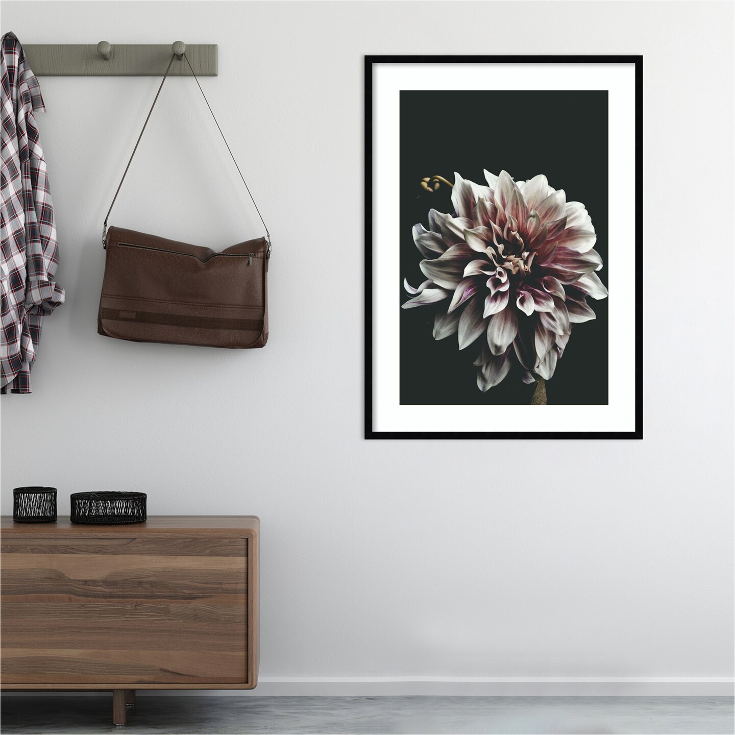 Dazed Dahlia by Beatrice Kiss Wood Framed Wall Art Print 30 in. W x 41 ...