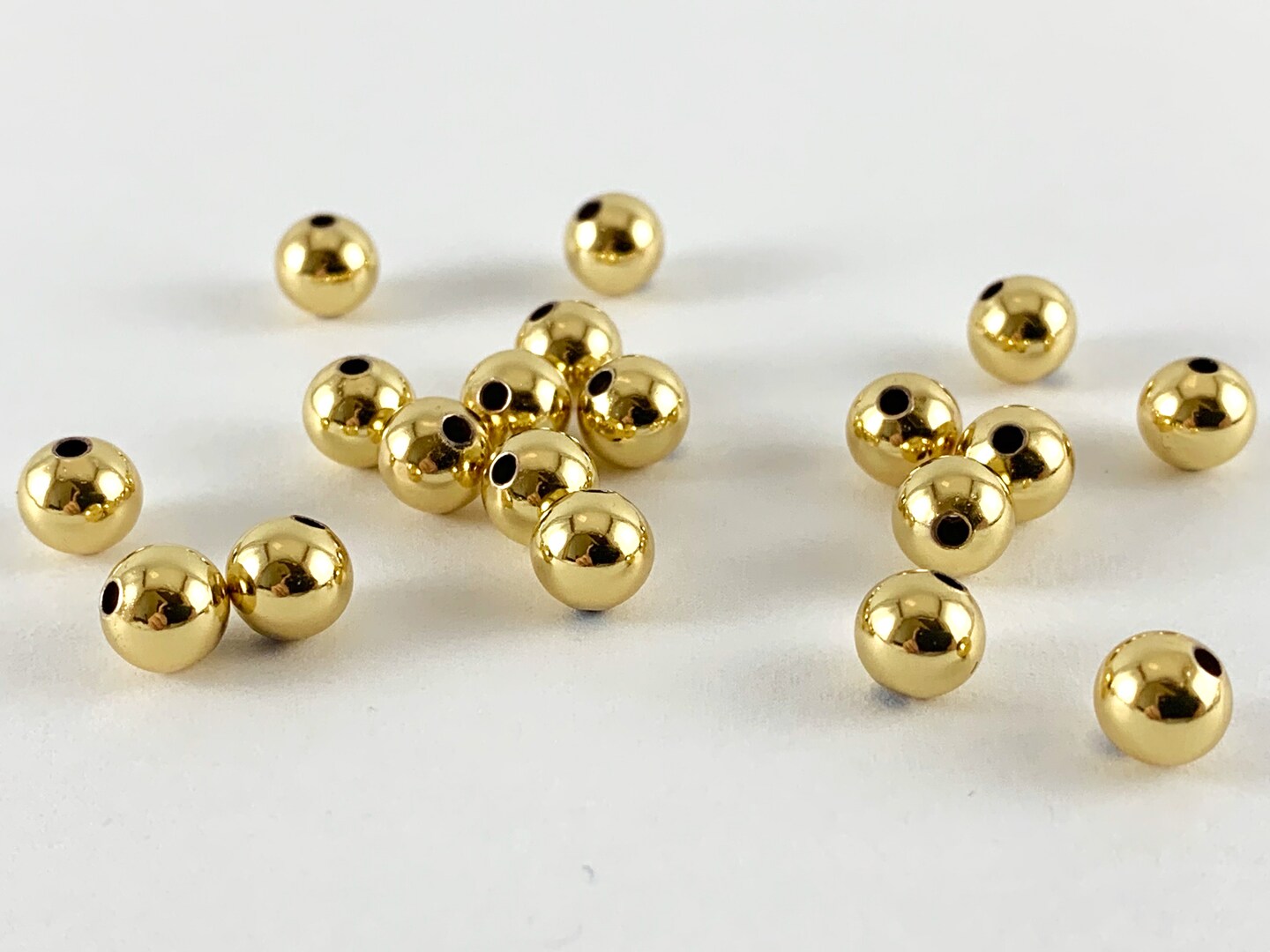 4mm Gold Plated Round Ball Spacer Beads