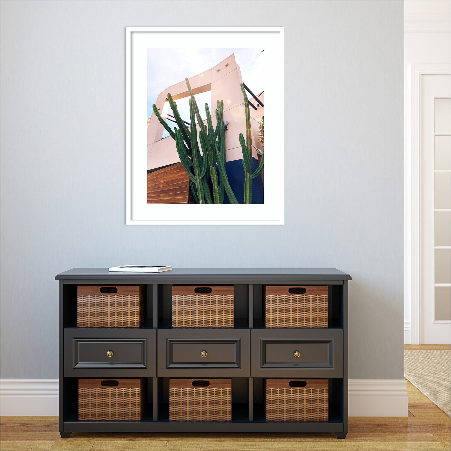 Abbot Kinney Blvd by Rachel Dowd Wood Framed Wall Art Print