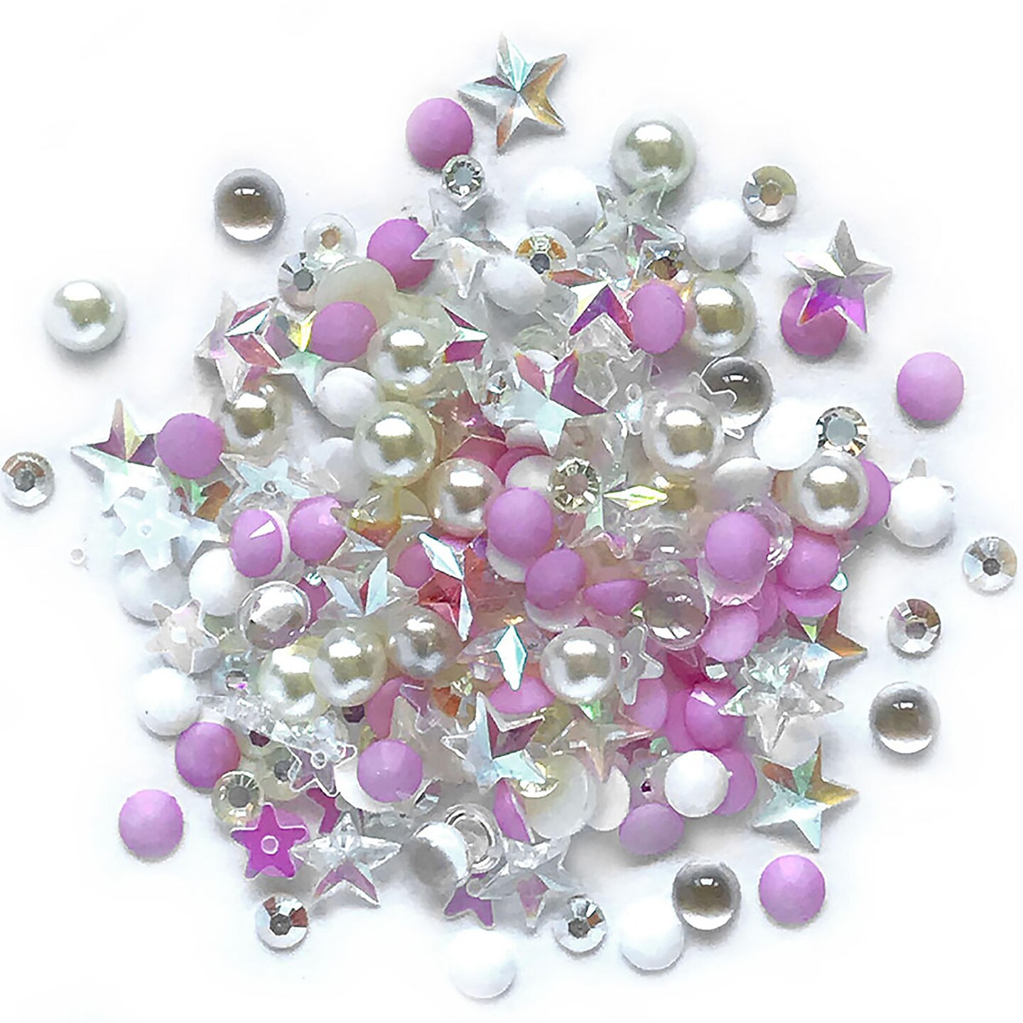 Buttons Galore Sparkletz&#xAE; Embellishments Bundle, Iridescent Diamonds, Half Pearls, Sequins &#x26; Seed Beads Aloha -50 Grams