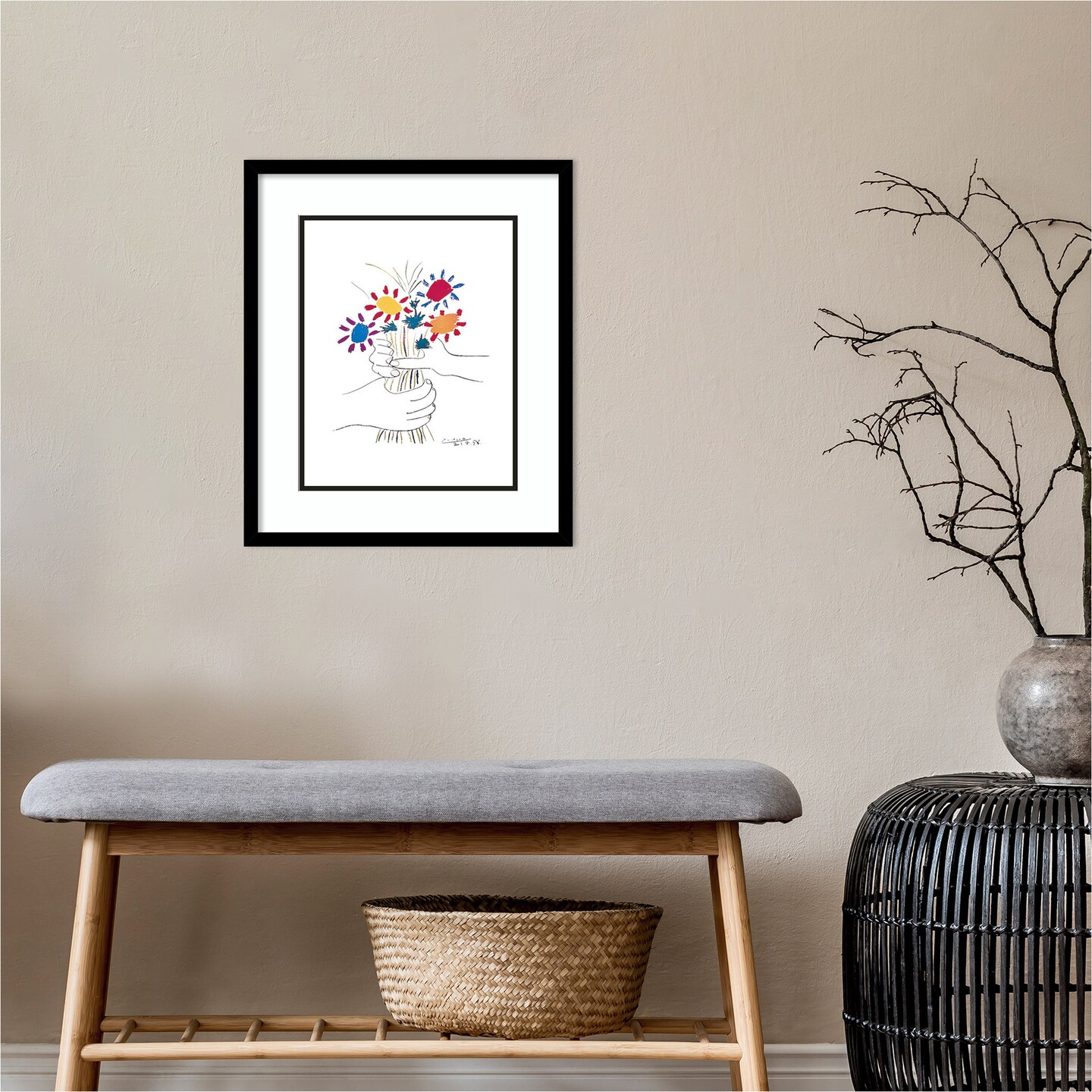 Fleurs by Pablo Picasso Wood Framed Wall Art Print