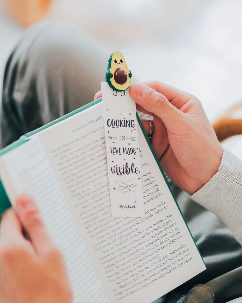 Avocado Handmade Bookmark, Cute Bookmark, Bookworm Gift, Book Lover Gift, Gift for Teacher