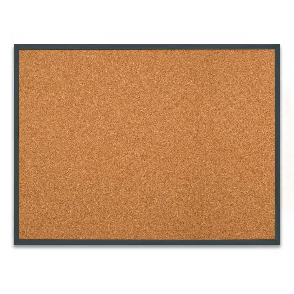 Black aluminum framed corkboard with Cork fabric 24&#x22; x 18&#x22;