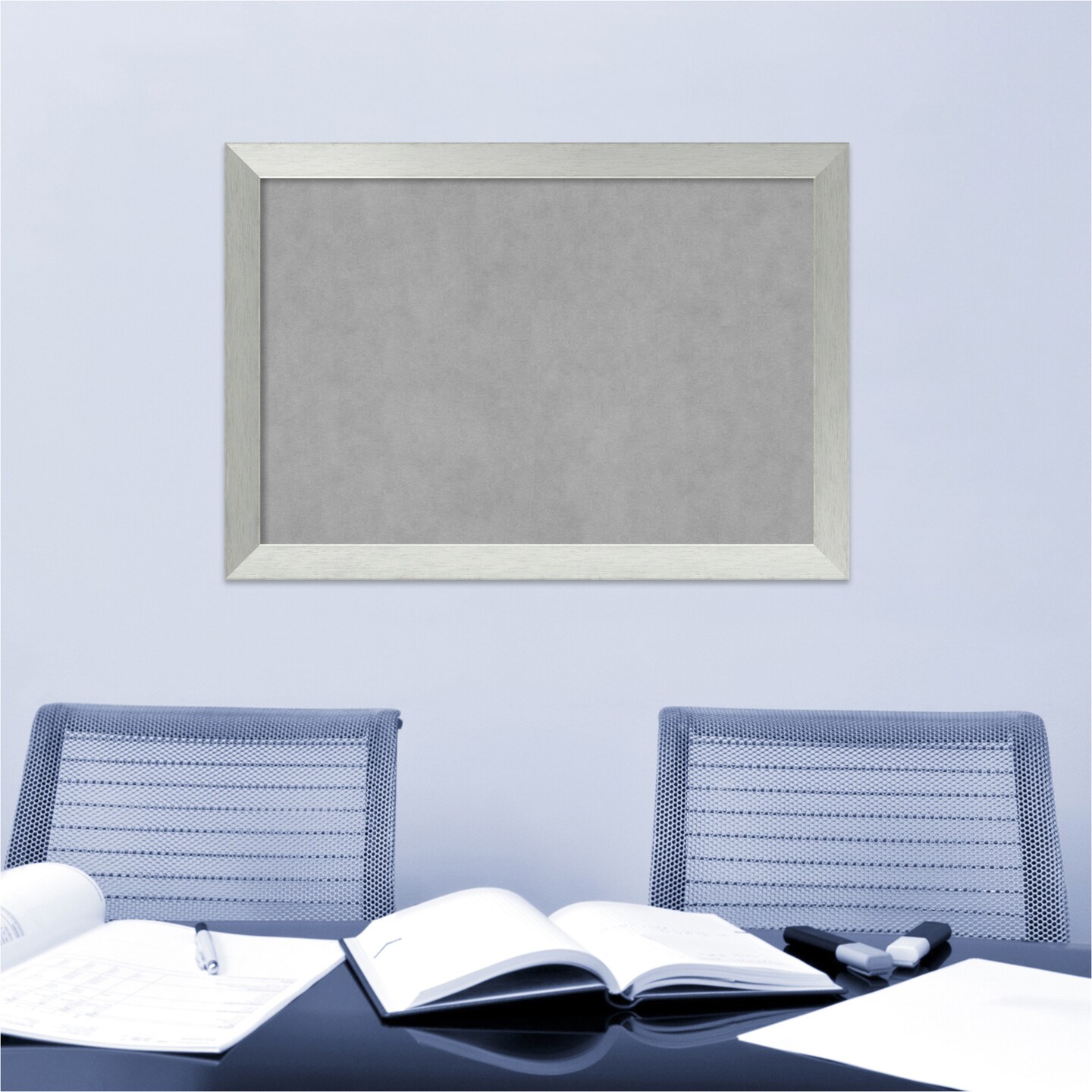 Magnetic Boards, Home Office Boards (40x28 in.) Brushed Sterling Silver Framed Organization Boards