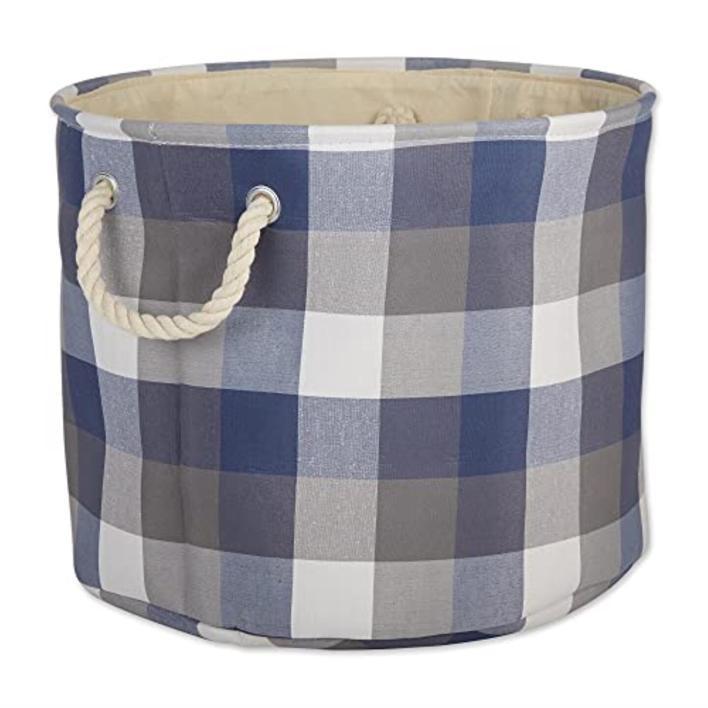 DII Polyester Bin Tri Color French Blue Round Large 15"x16"x16"
