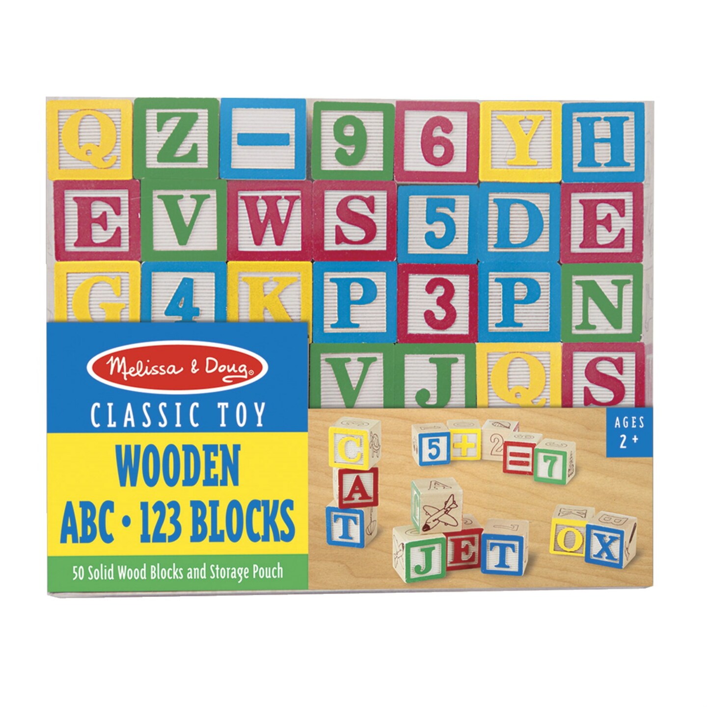 Melissa & Doug Traditional ABC/123 Blocks Set, 50 Pieces | Building ...