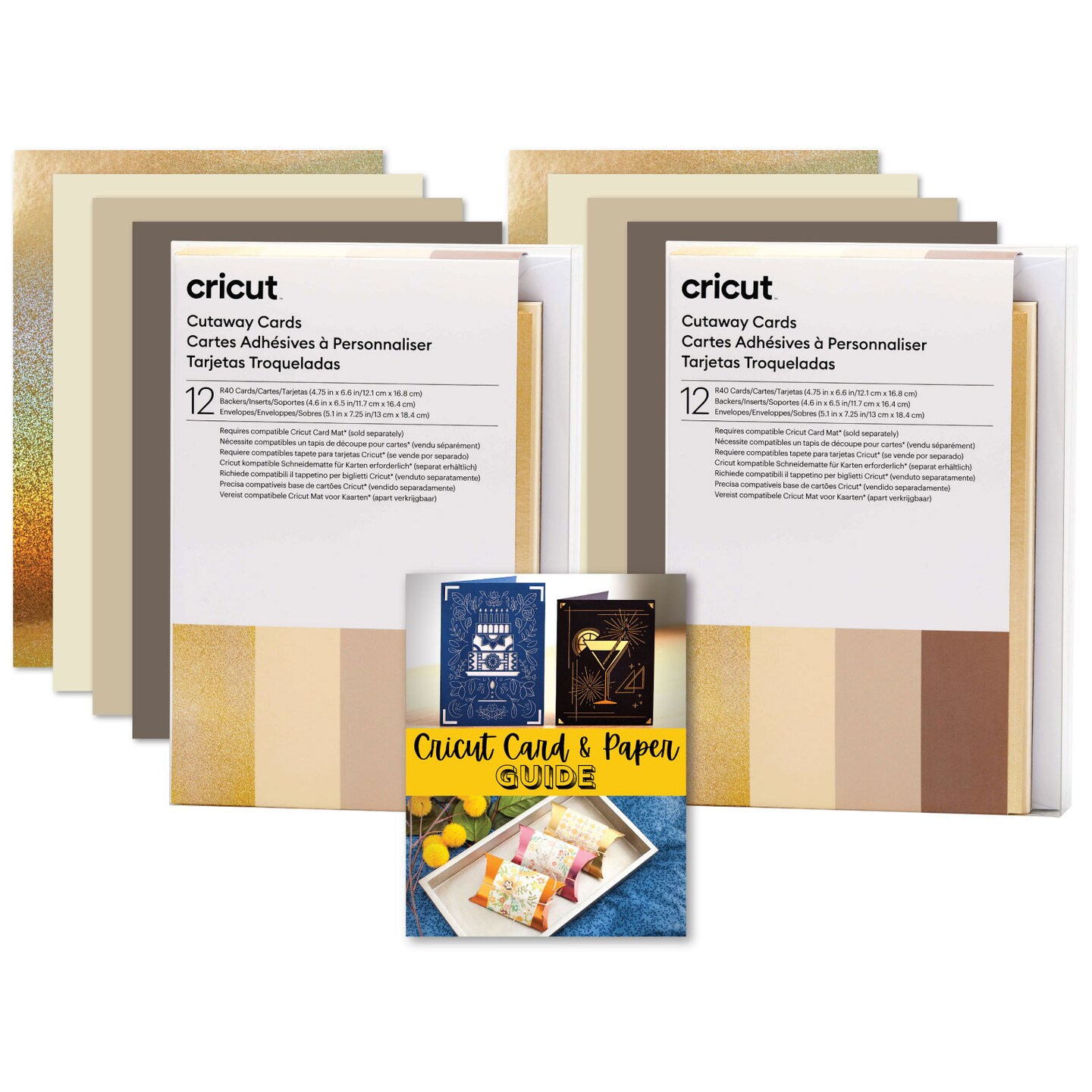 Cricut Cutaway Cards Double Neutral Sampler R40 Bundle Insert Cards