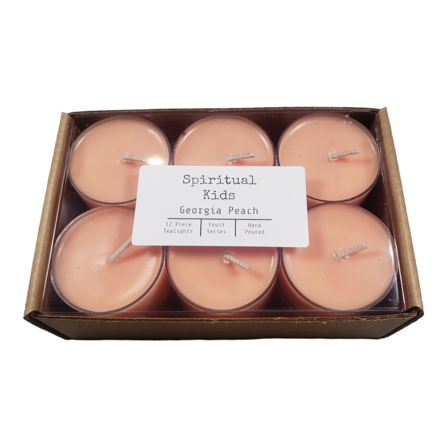 Georgia Peach Natural Soy Wax Tealights 12 Count Hand Poured with Fragrant Oils! | Fruit Scent | Summer Candle | Wedding Favors | FREE Shipping |