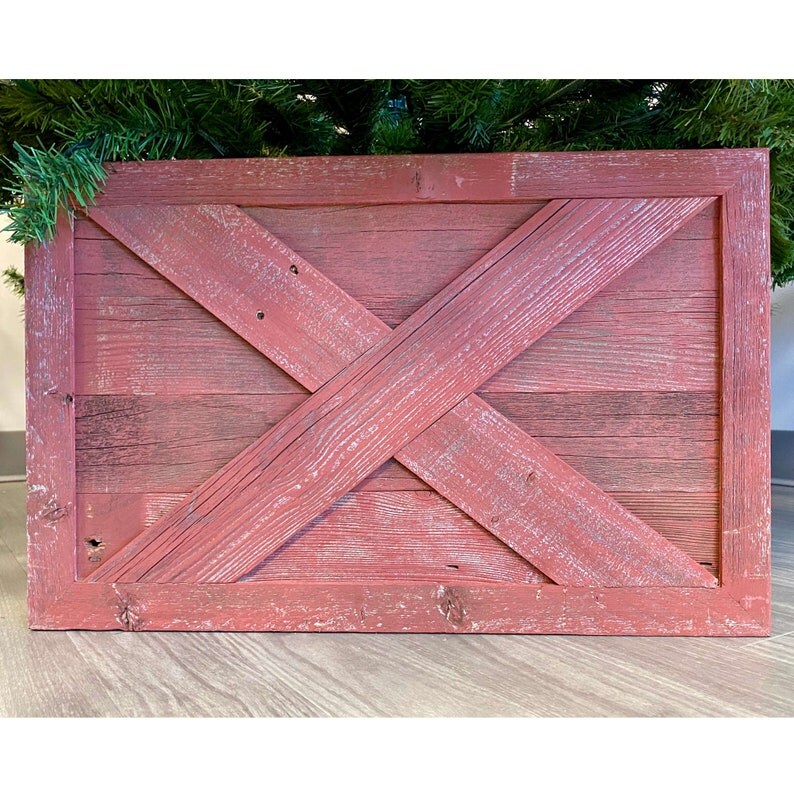 Rustic Farmhouse Large Deluxe 27" Reclaimed Wooden Christmas Tree Box Collar