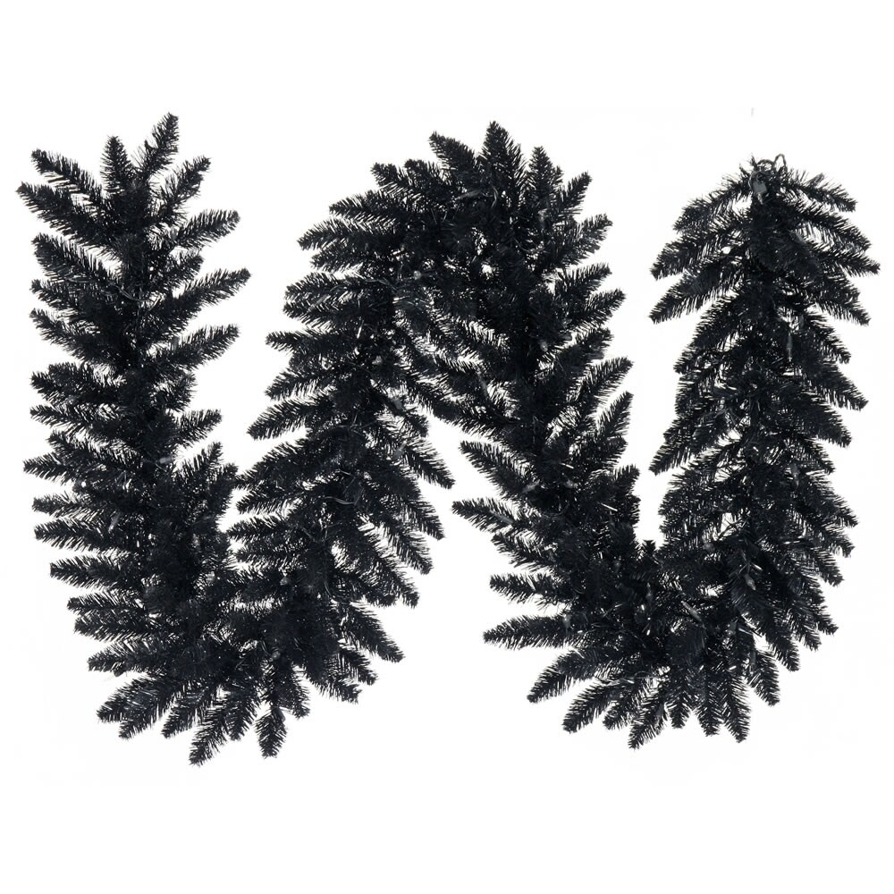 Perfect Holiday 9ft Artificial Christmas Halloween Garland - Black