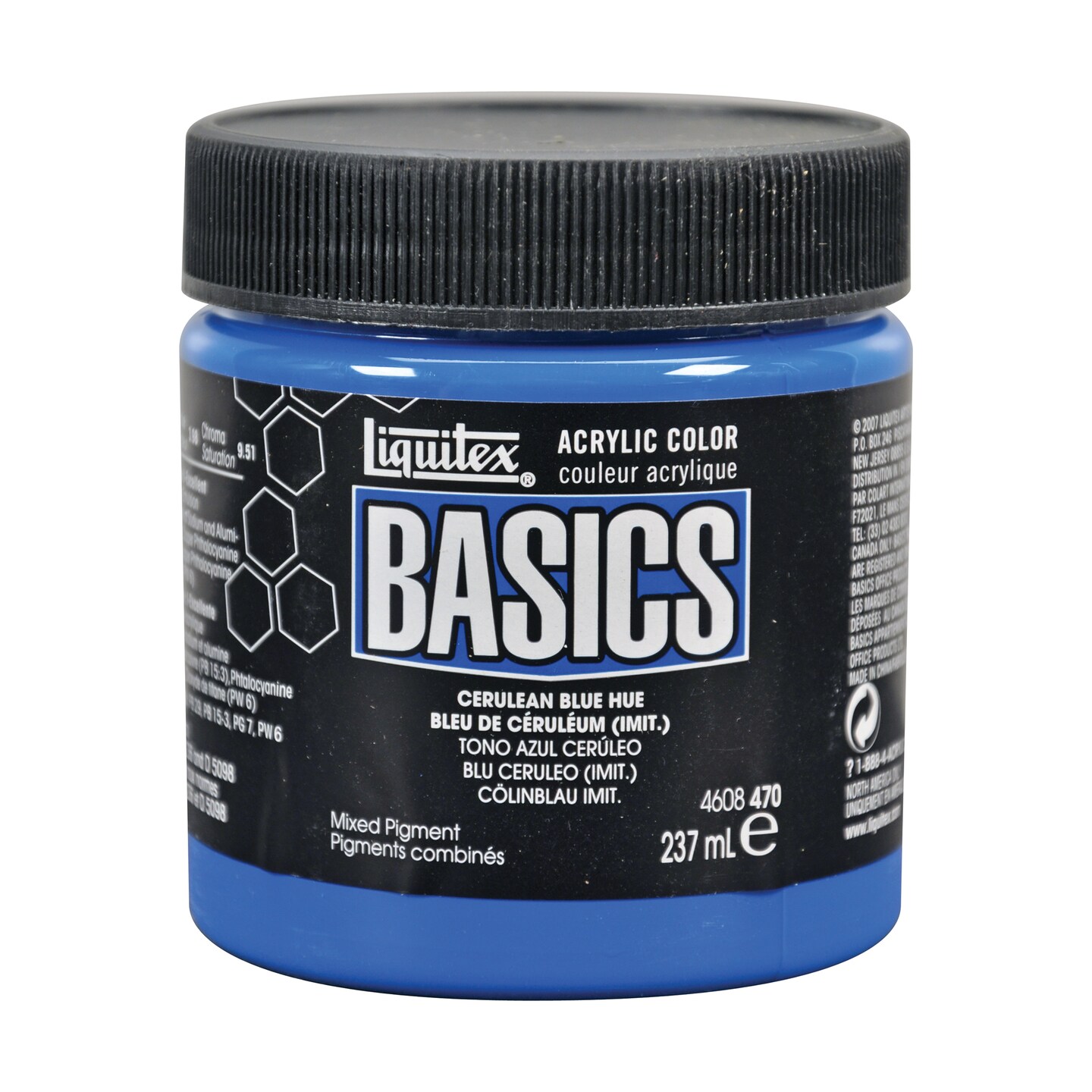 Liquitex BASICS Acrylic Colors, 8 oz. Jar, Cerulean Blue Hue ...