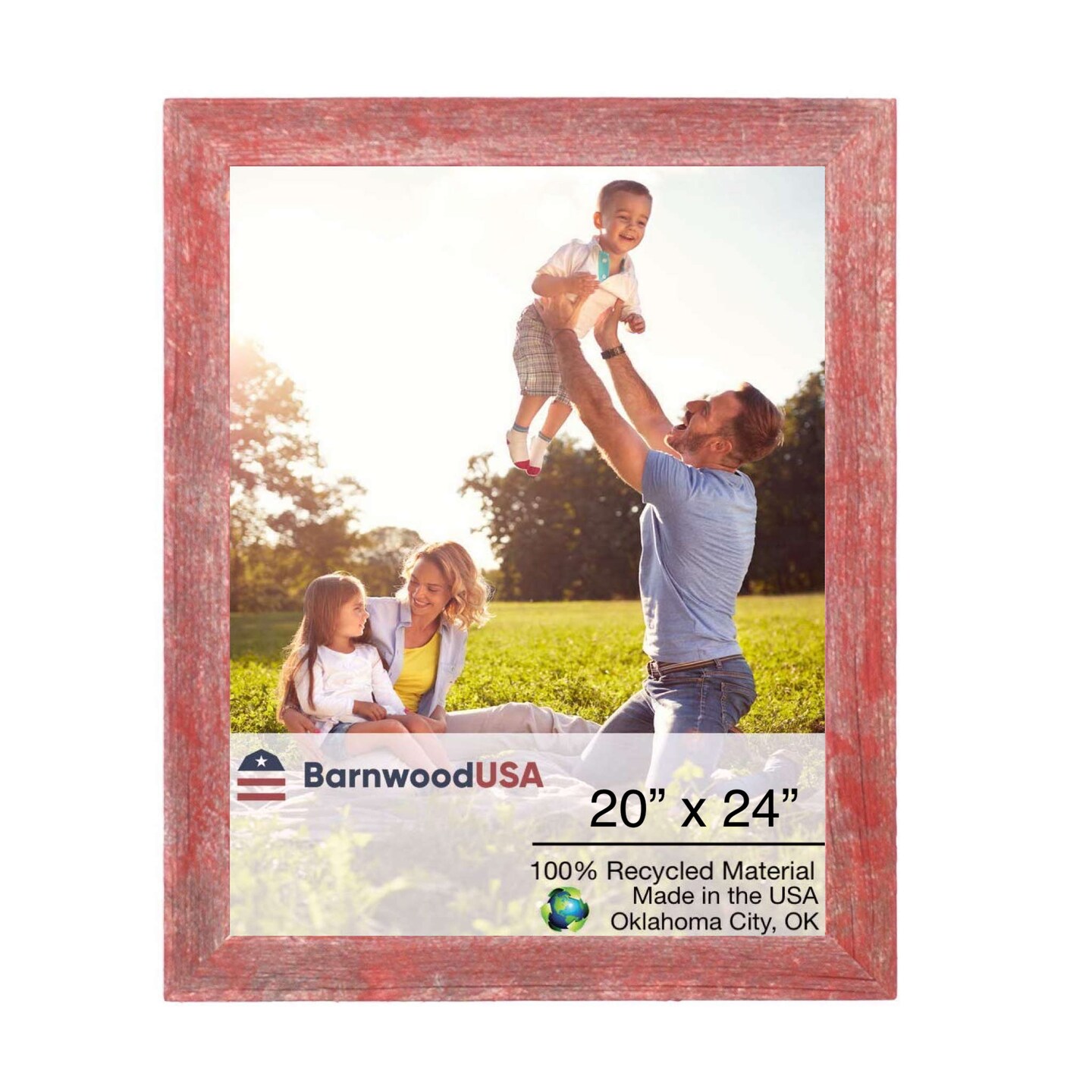 Rustic Farmhouse 20 in. x 24 in. Reclaimed Wood Picture Frame