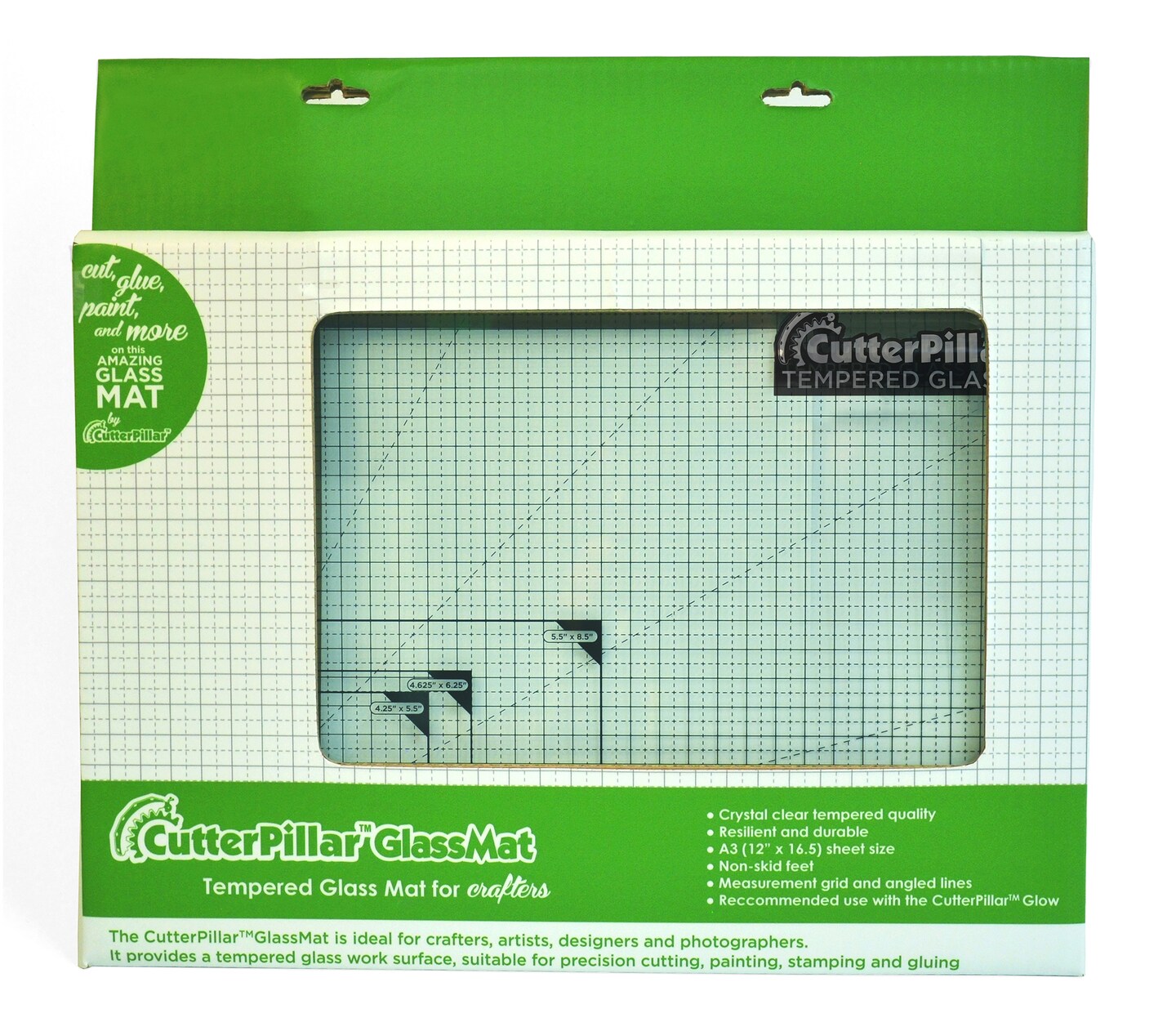 The First Add-on for the Glow Ultra-hard, Safety Glass Full Grid & Measuring Self-healing Cutting mat